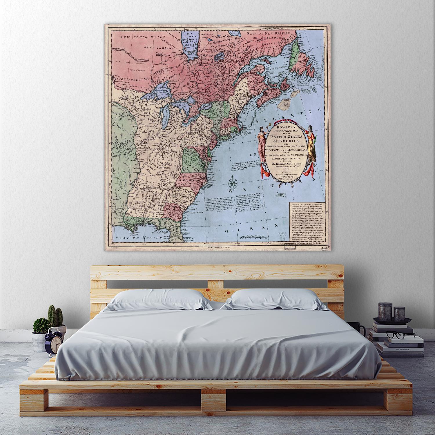 North american map  in 1784 by Archive on GIANT ART - pink maps