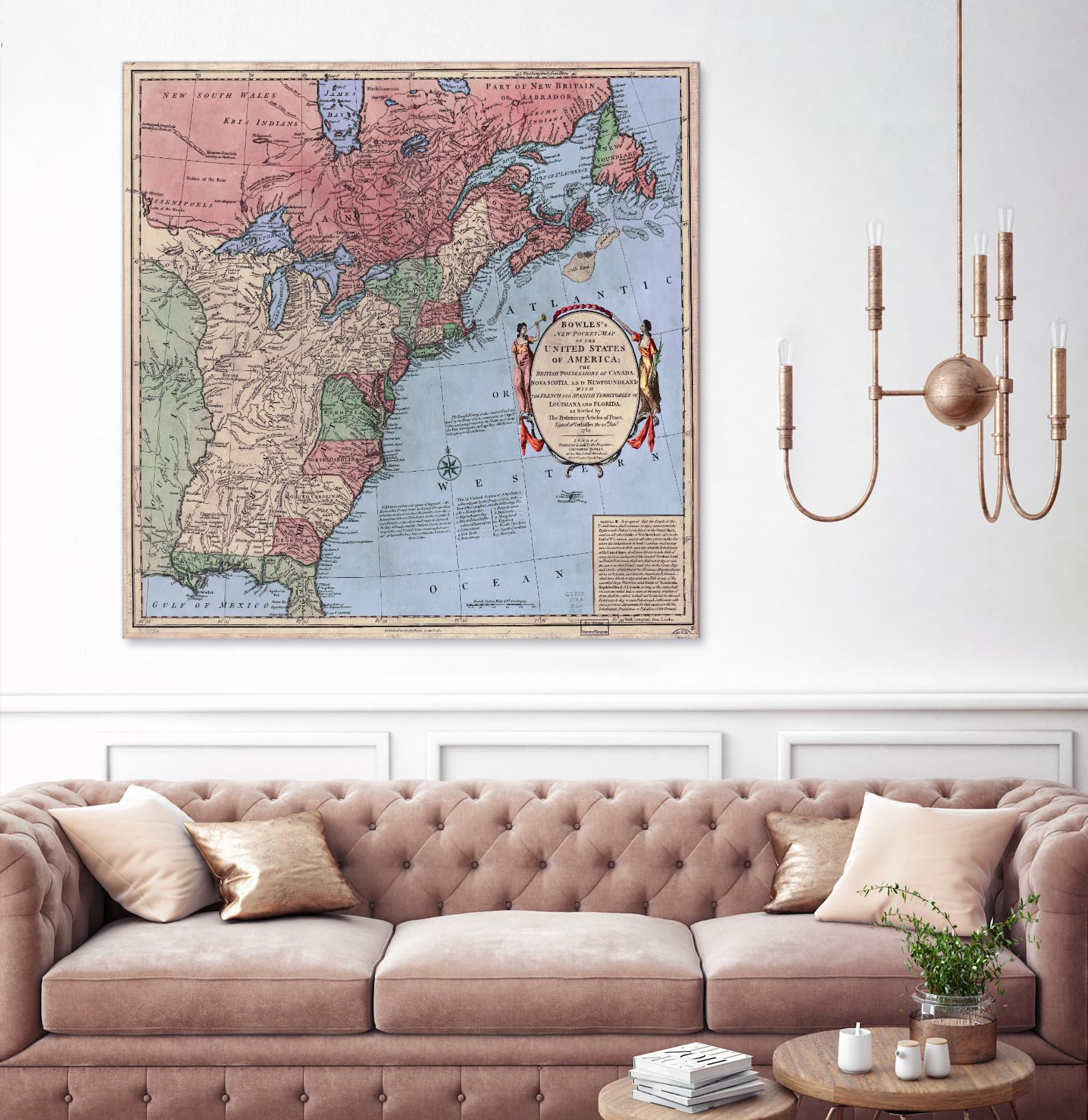 North american map  in 1784 by Archive on GIANT ART - pink maps