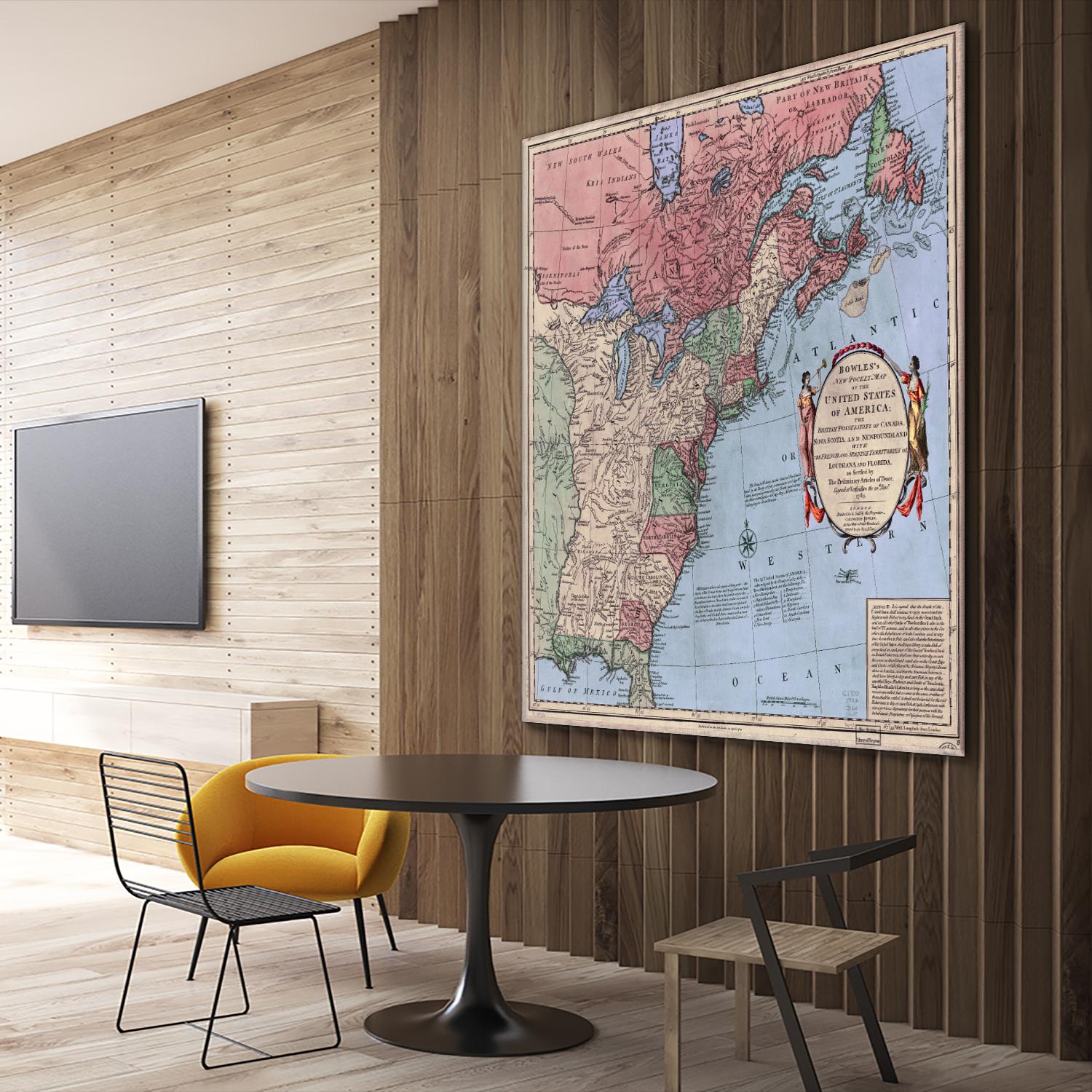 North american map  in 1784 by Archive on GIANT ART - pink maps