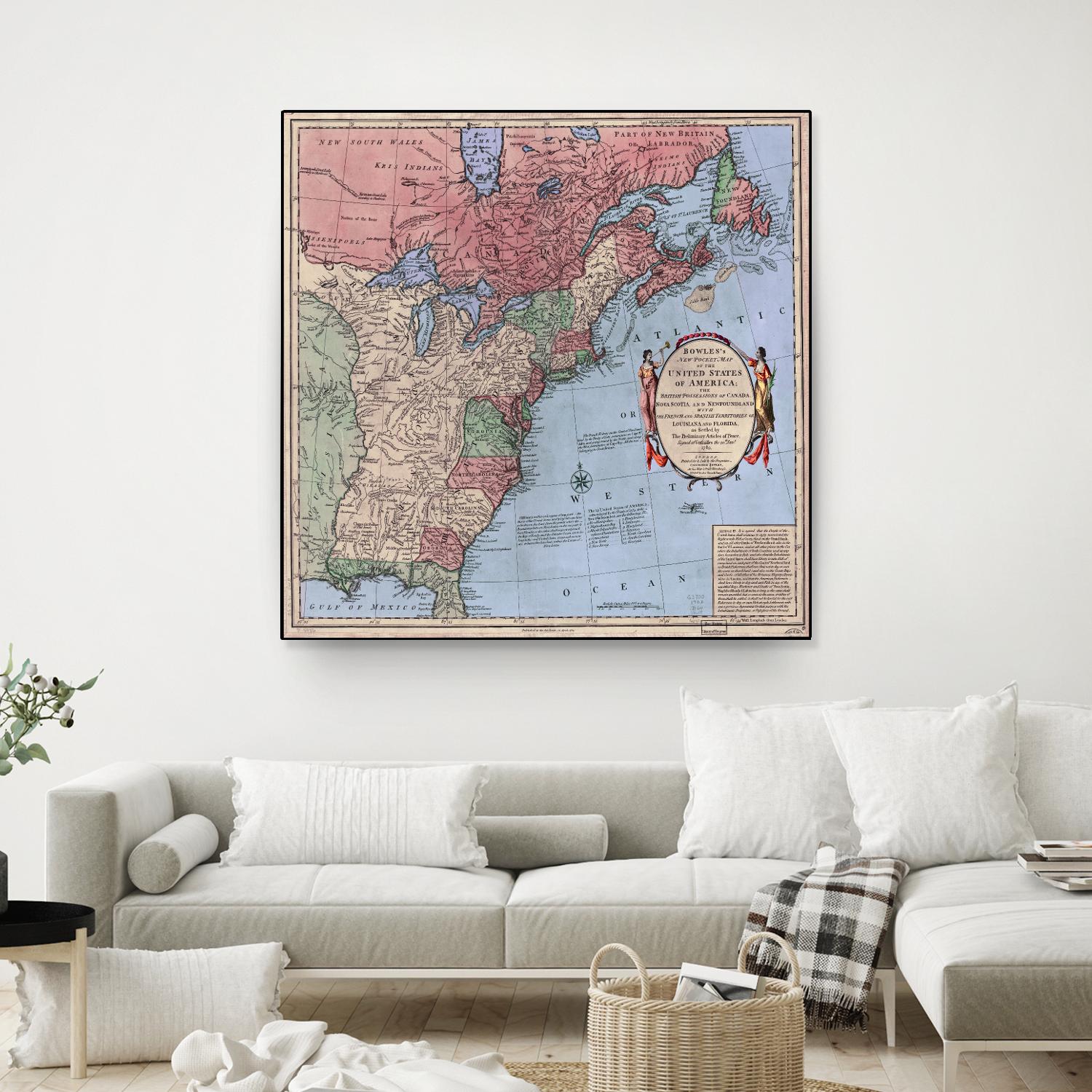 North american map  in 1784 by Archive on GIANT ART - pink maps
