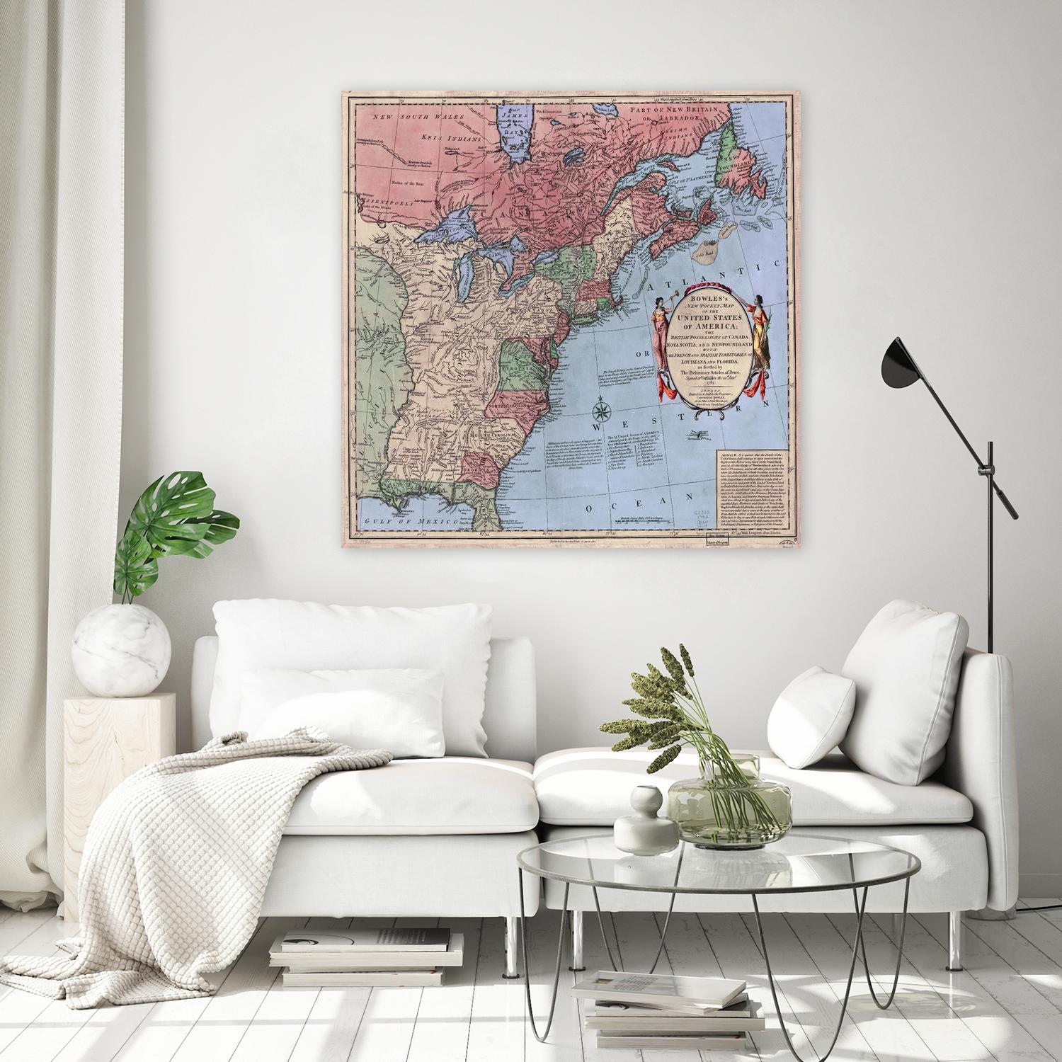 North american map  in 1784 by Archive on GIANT ART - pink maps