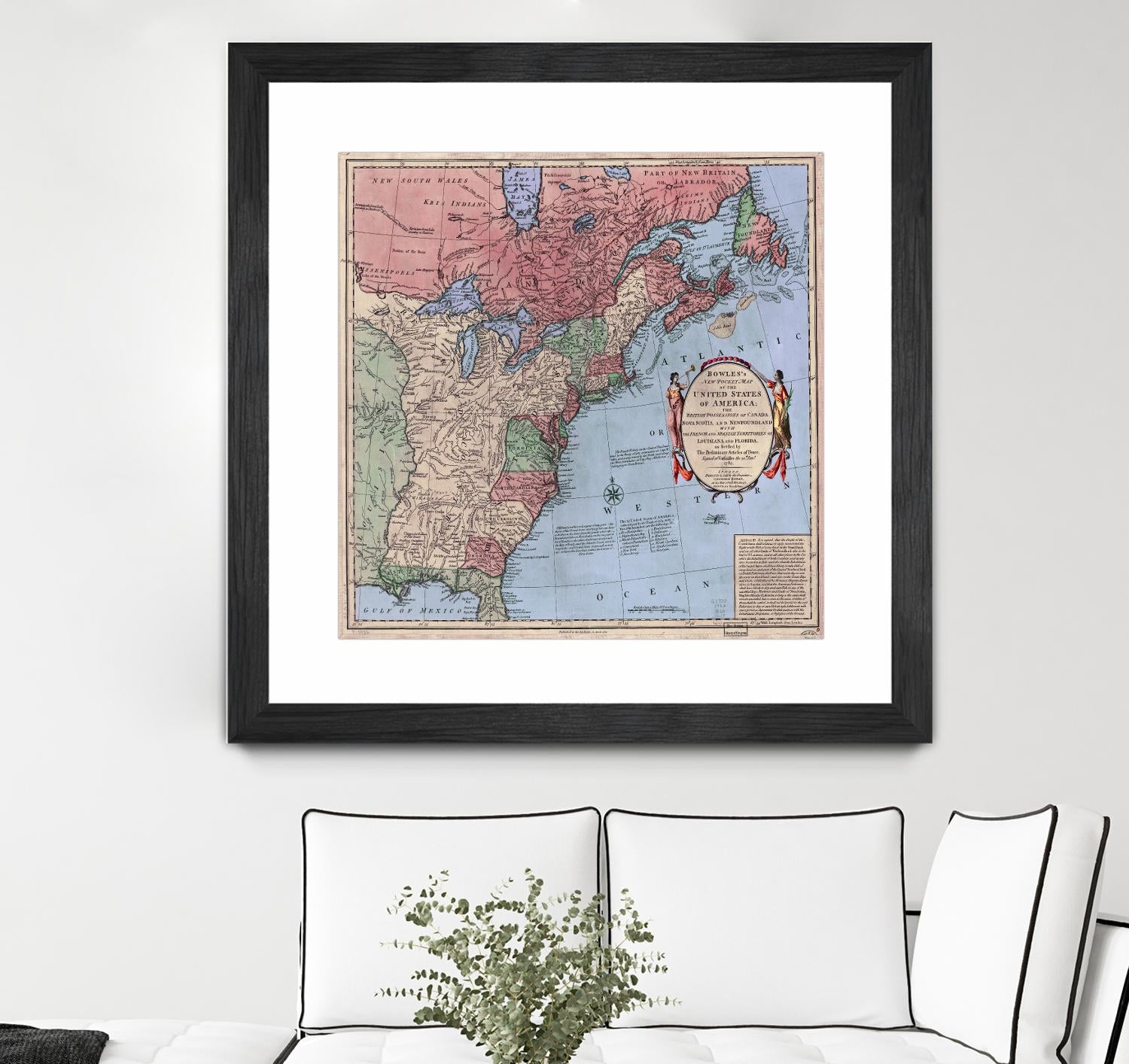 North american map  in 1784 by Archive on GIANT ART - pink maps