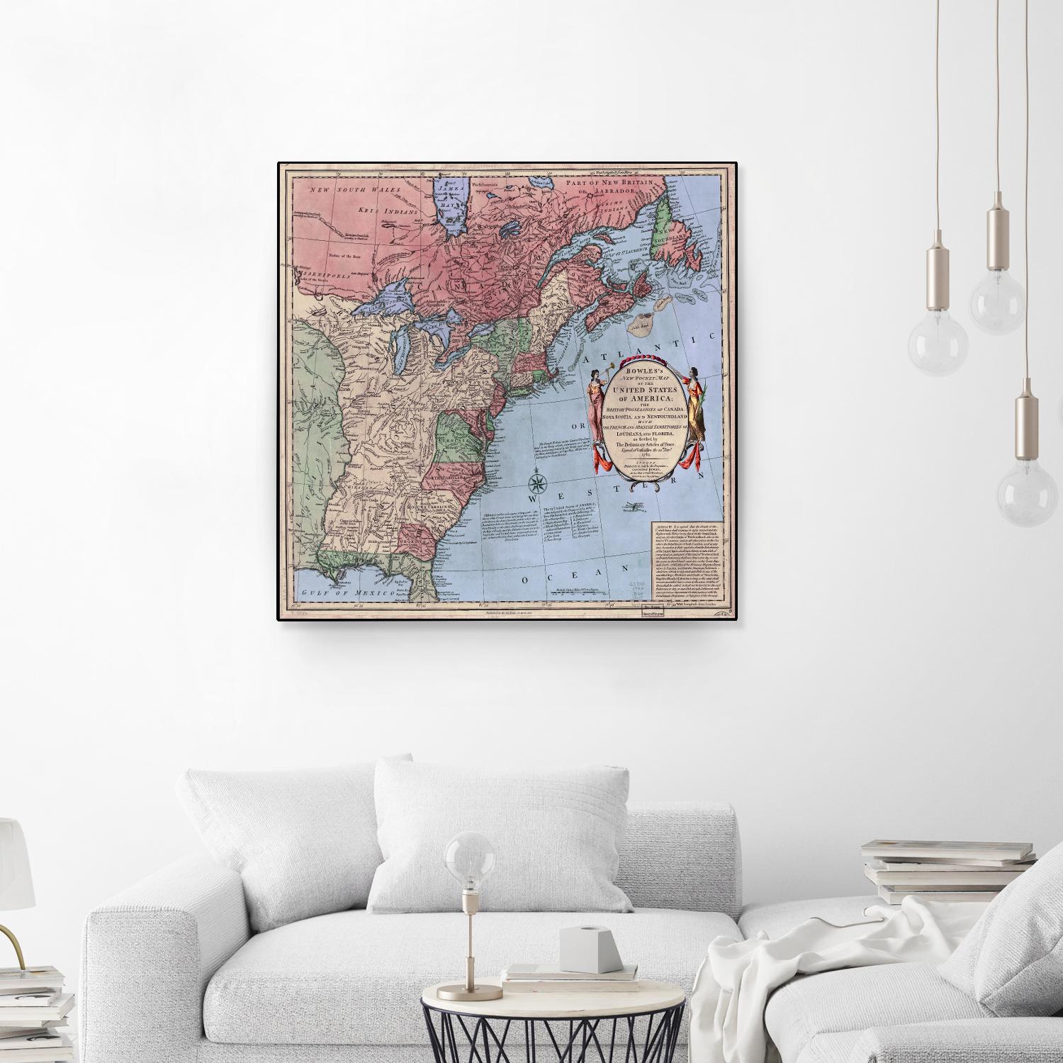 North american map  in 1784 by Archive on GIANT ART - pink maps