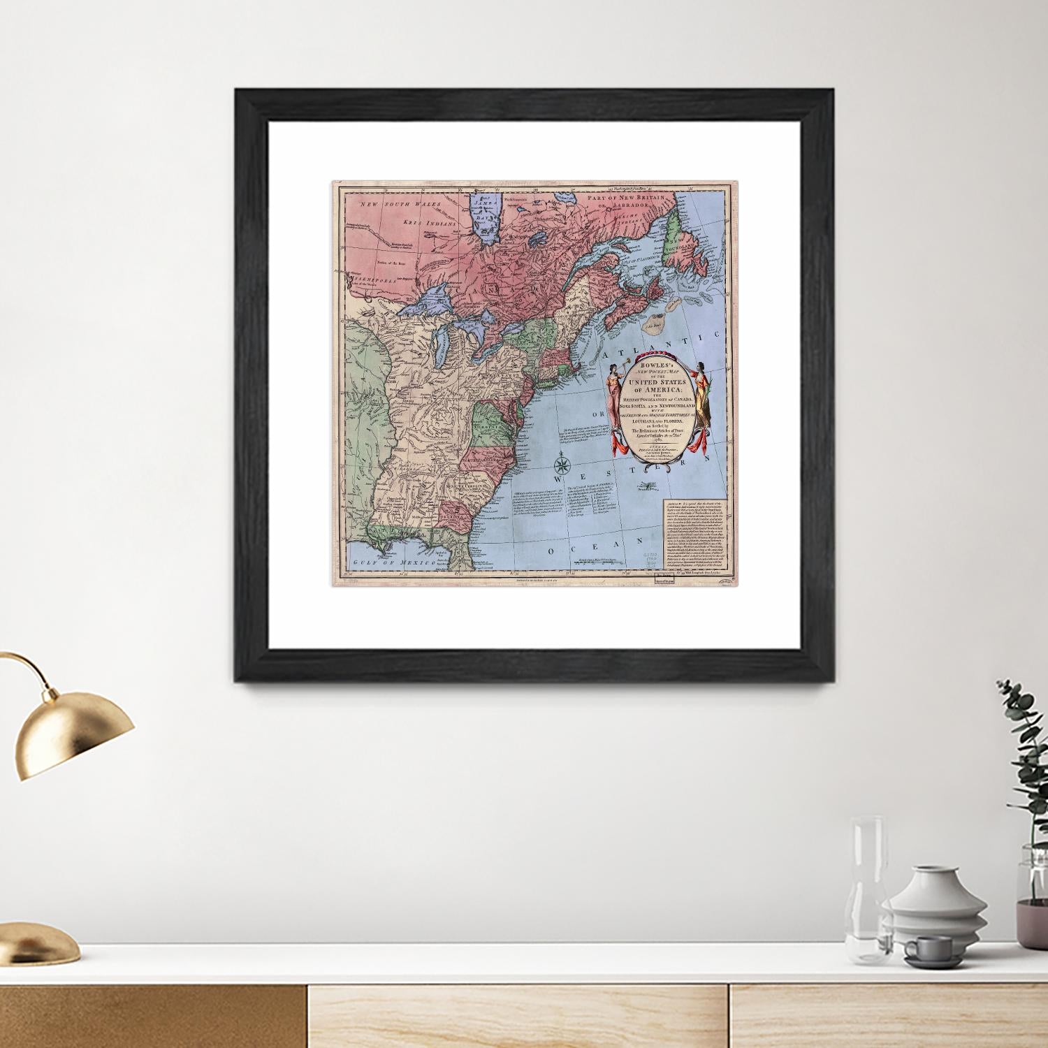 North american map  in 1784 by Archive on GIANT ART - pink maps