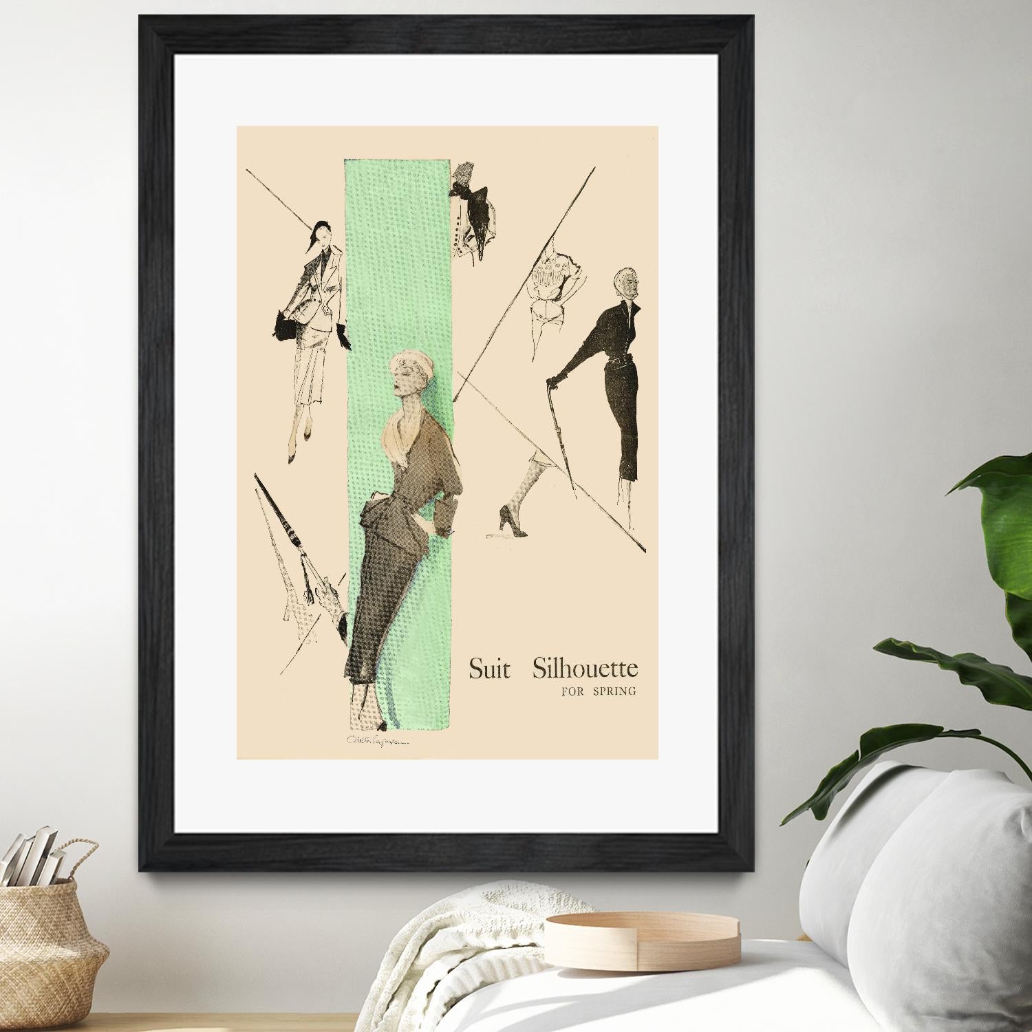 1950's Fashion - Suit Silouhette by Odette Lafontaine on GIANT ART - beige vintage woman