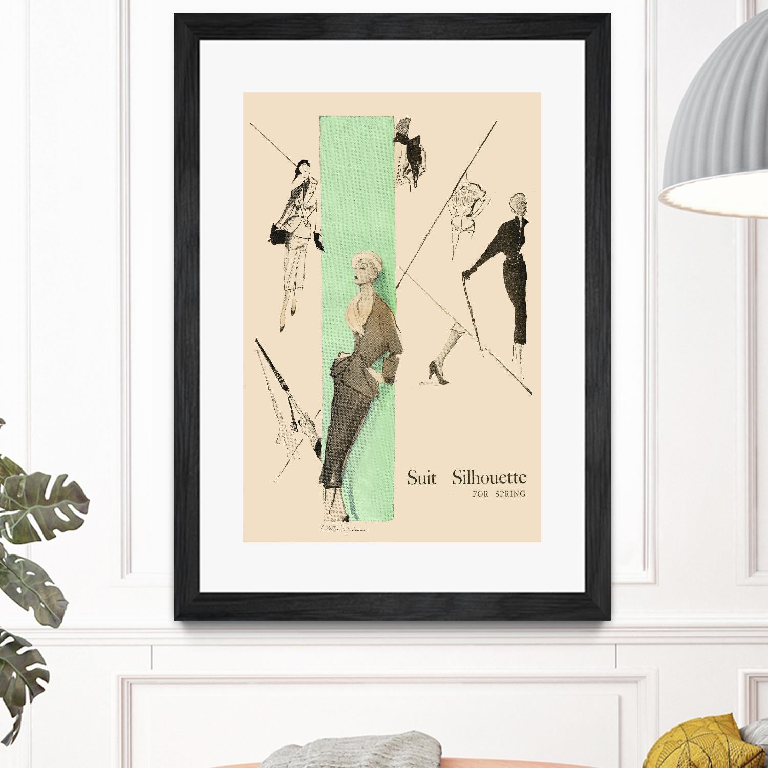 1950's Fashion - Suit Silouhette by Odette Lafontaine on GIANT ART - beige vintage woman