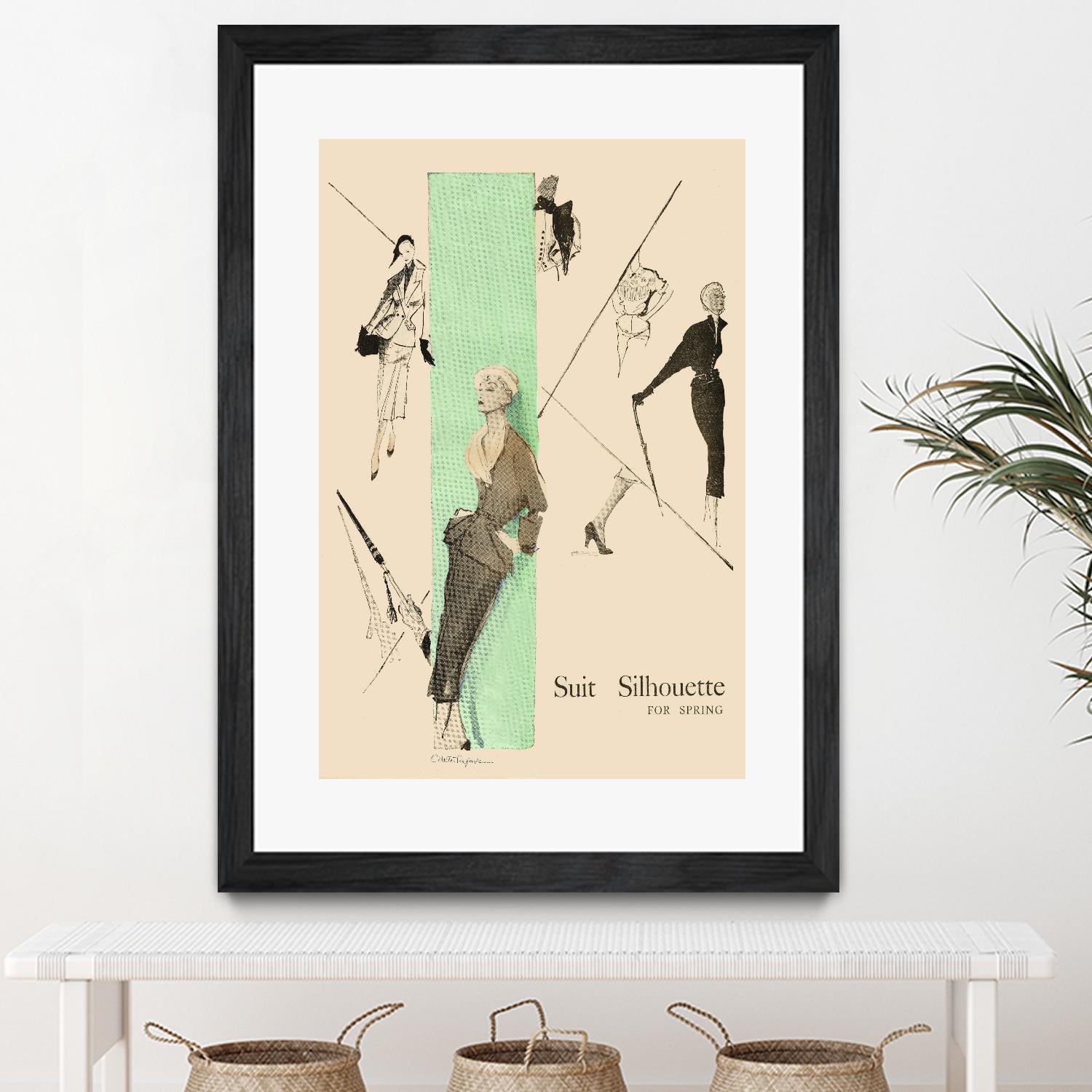 1950's Fashion - Suit Silouhette by Odette Lafontaine on GIANT ART - beige vintage woman