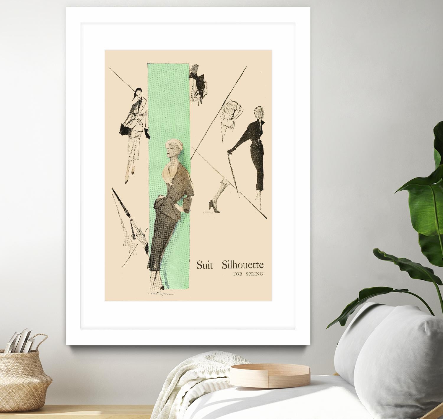 1950's Fashion - Suit Silouhette by Odette Lafontaine on GIANT ART - beige vintage woman