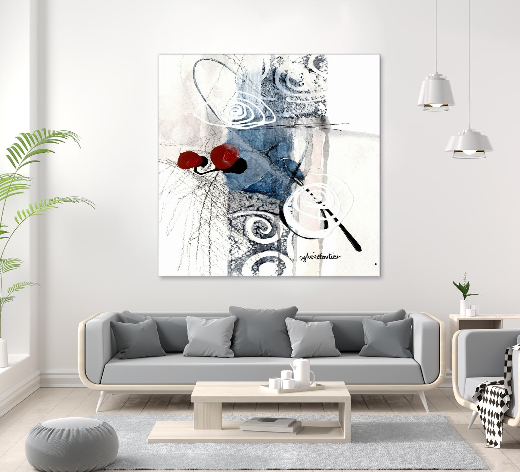 Zone Bleue by Sylvie Cloutier on GIANT ART - red abstract artistes du québec