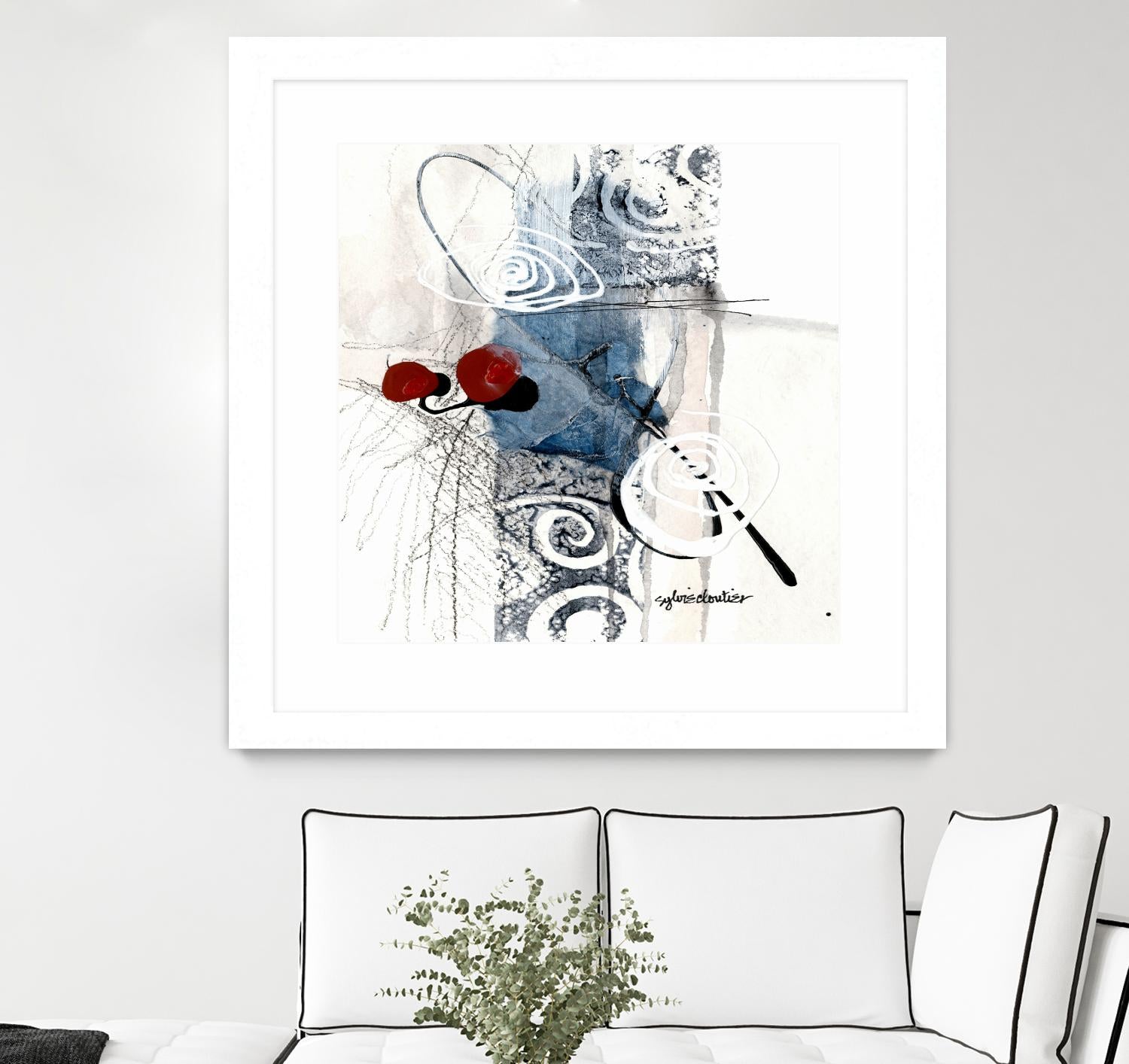 Zone Bleue by Sylvie Cloutier on GIANT ART - red abstract artistes du québec