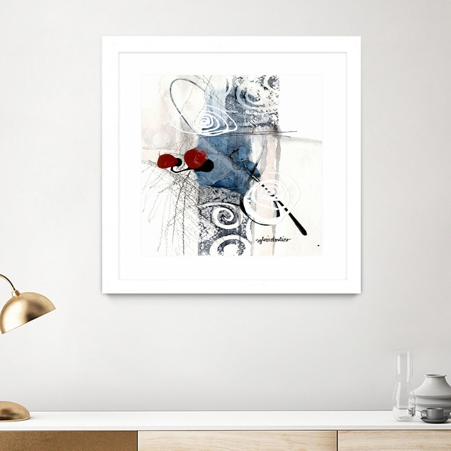 Zone Bleue by Sylvie Cloutier on GIANT ART - red abstract artistes du québec