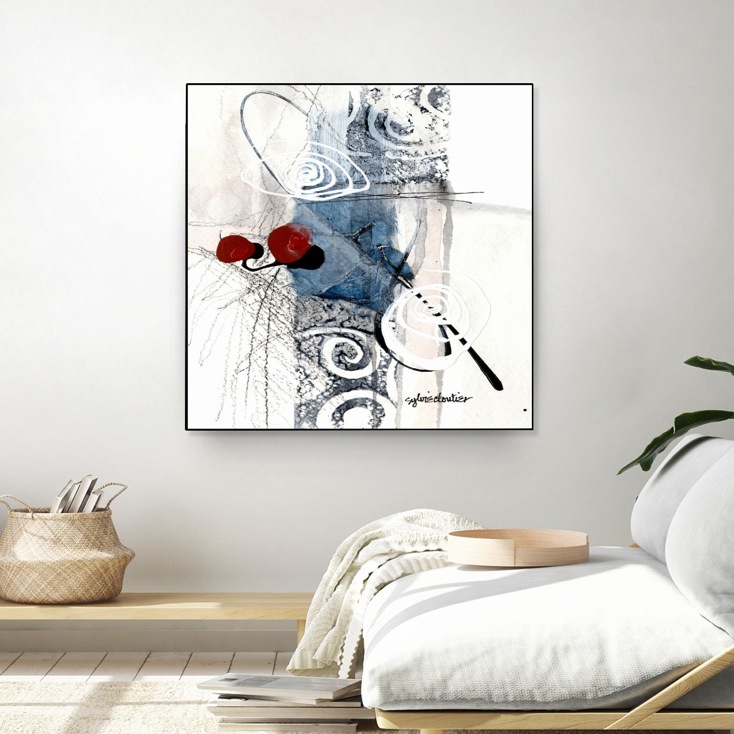 Zone Bleue by Sylvie Cloutier on GIANT ART - red abstract artistes du québec