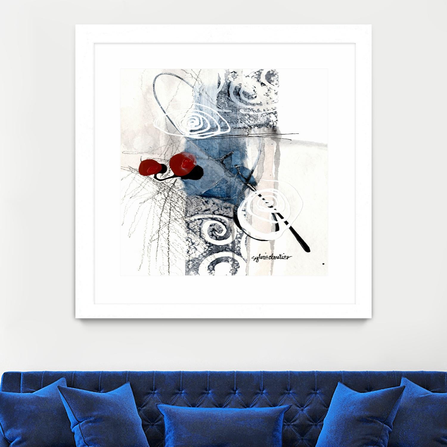 Zone Bleue by Sylvie Cloutier on GIANT ART - red abstract artistes du québec