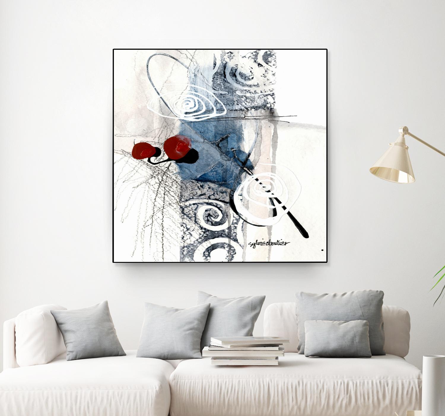 Zone Bleue by Sylvie Cloutier on GIANT ART - red abstract artistes du québec