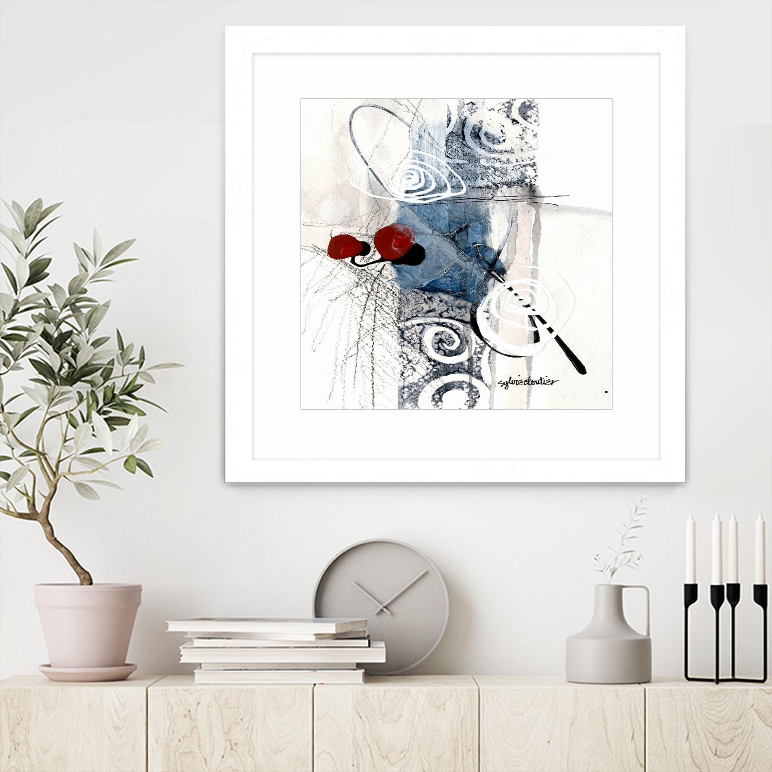 Zone Bleue by Sylvie Cloutier on GIANT ART - red abstract artistes du québec