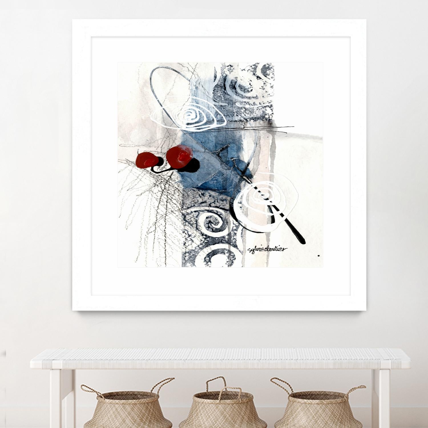 Zone Bleue by Sylvie Cloutier on GIANT ART - red abstract artistes du québec