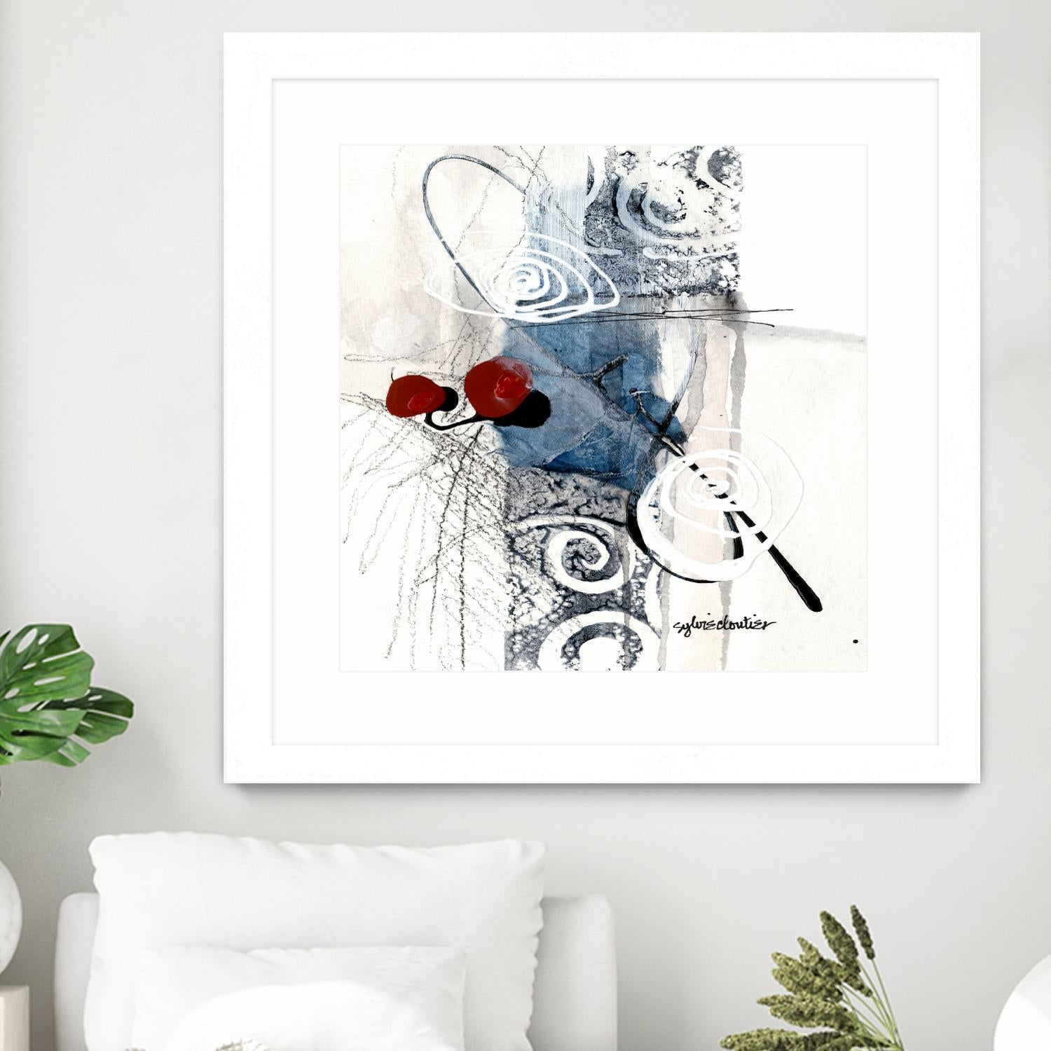 Zone Bleue by Sylvie Cloutier on GIANT ART - red abstract artistes du québec