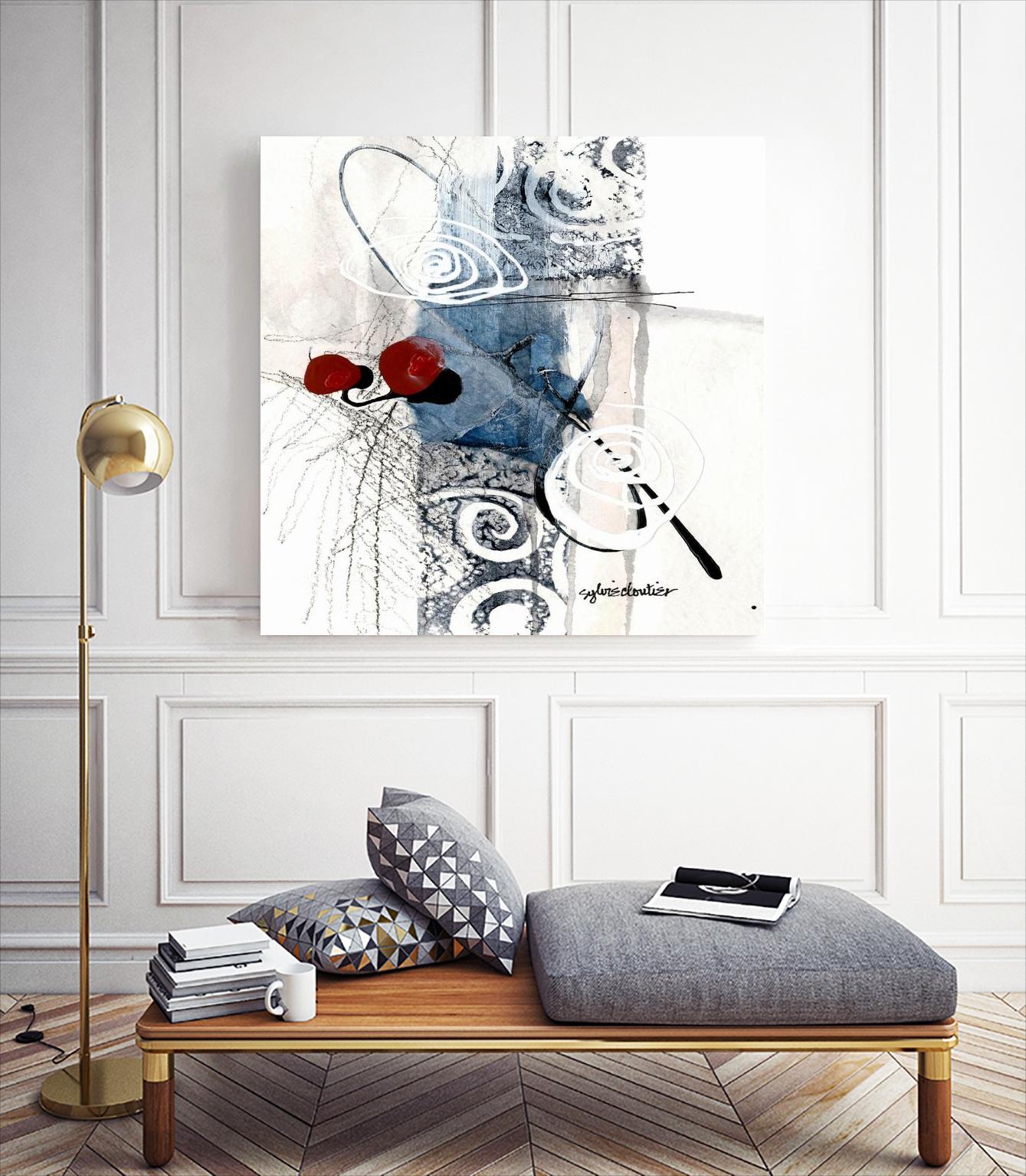 Zone Bleue by Sylvie Cloutier on GIANT ART - red abstract artistes du québec