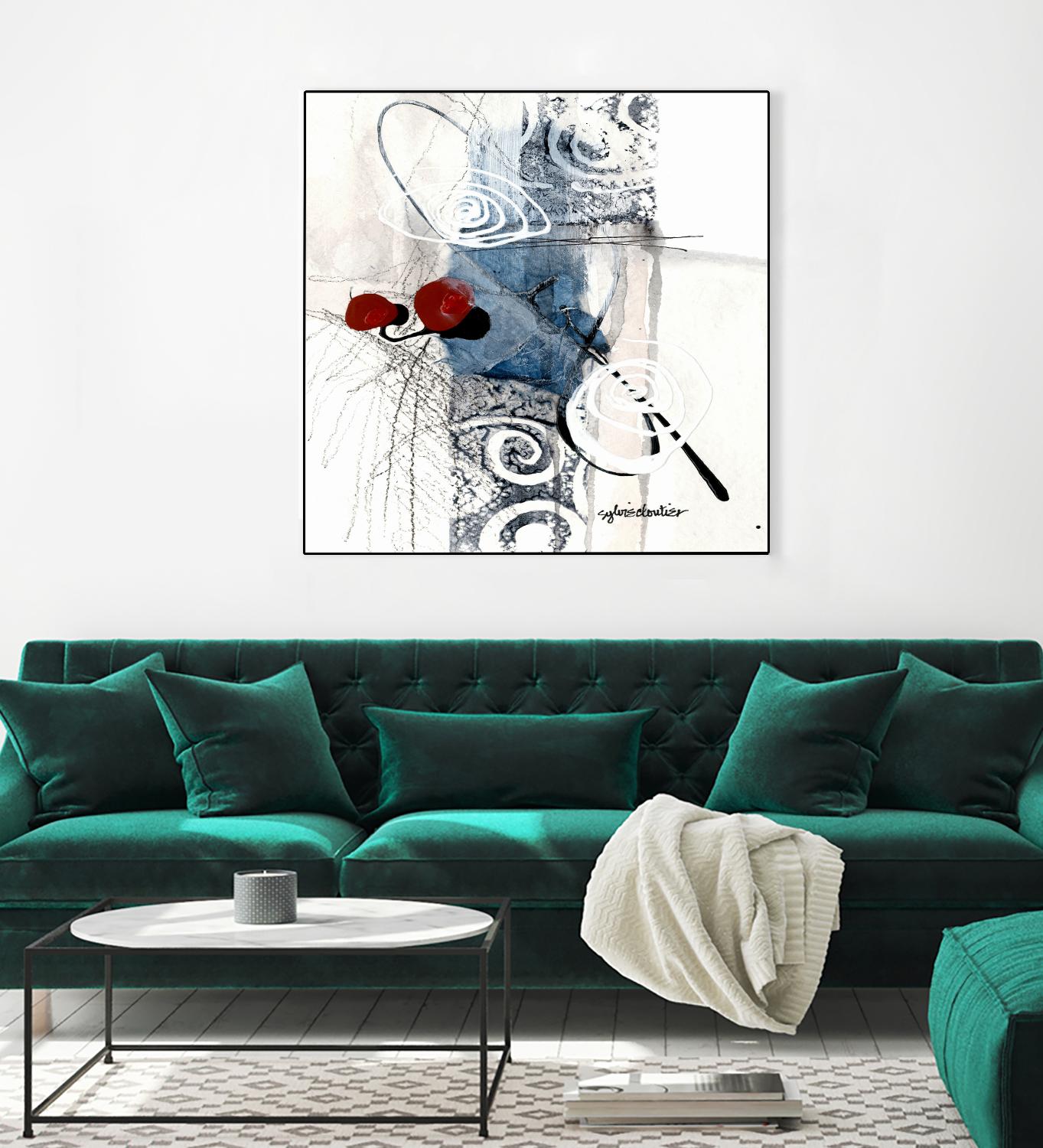 Zone Bleue by Sylvie Cloutier on GIANT ART - red abstract artistes du québec