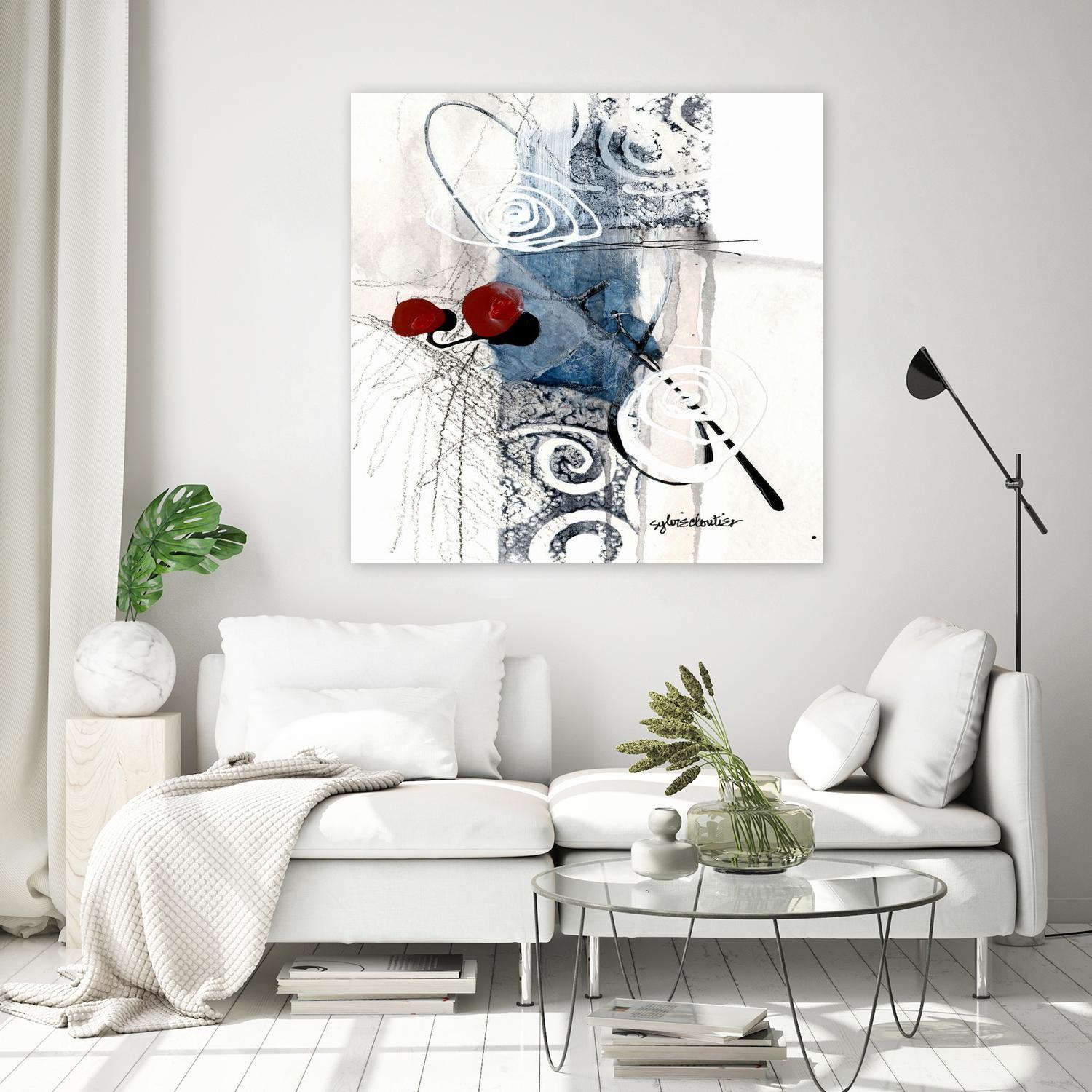 Zone Bleue by Sylvie Cloutier on GIANT ART - red abstract artistes du québec