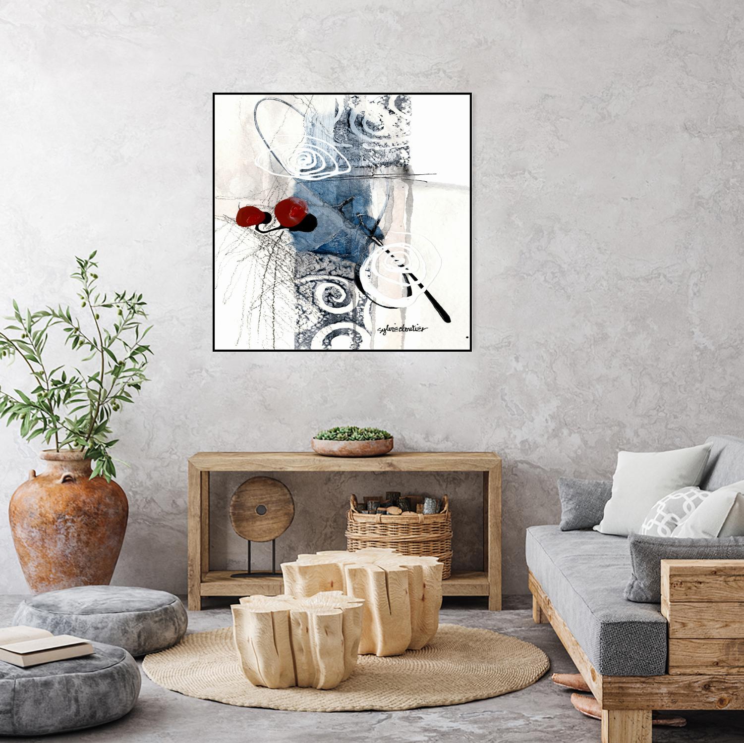 Zone Bleue by Sylvie Cloutier on GIANT ART - red abstract artistes du québec