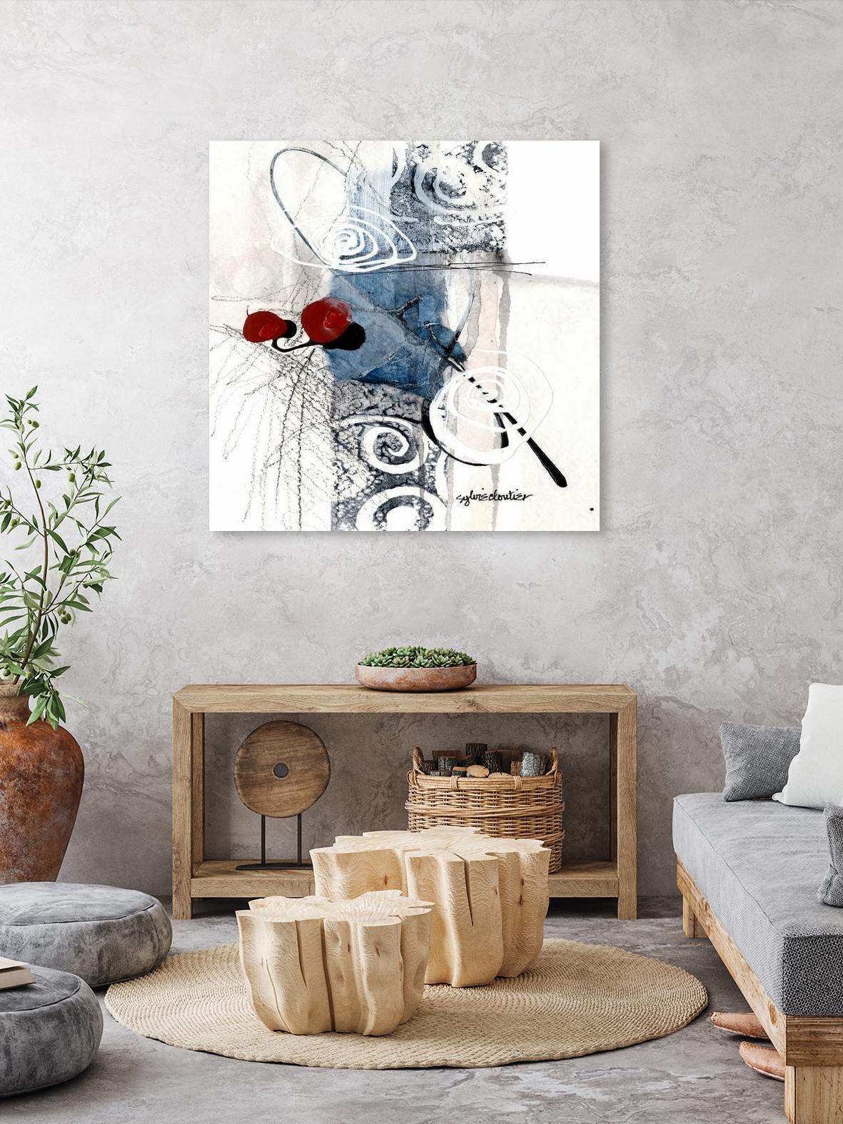 Zone Bleue by Sylvie Cloutier on GIANT ART - red abstract artistes du québec