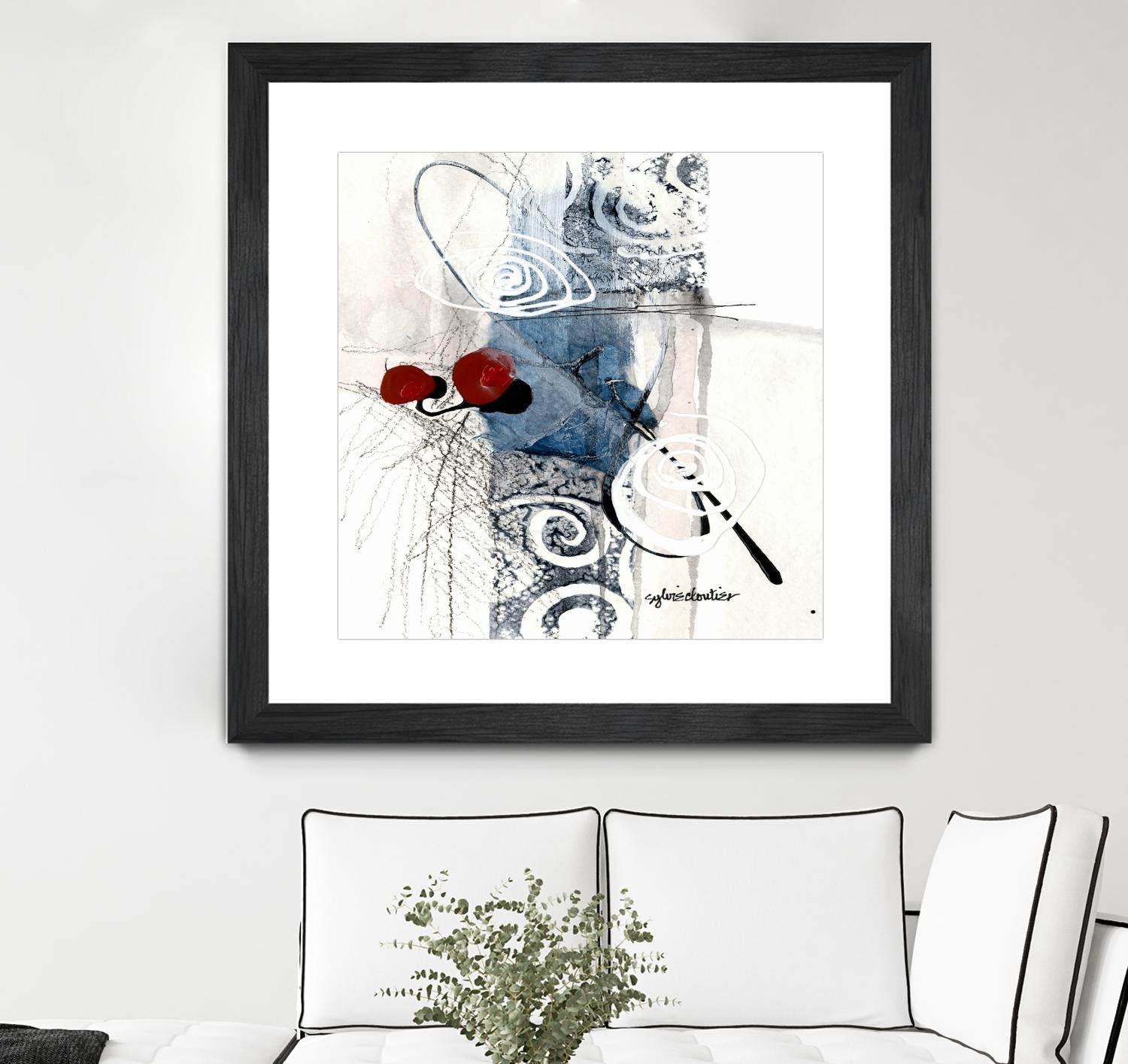 Zone Bleue by Sylvie Cloutier on GIANT ART - red abstract artistes du québec