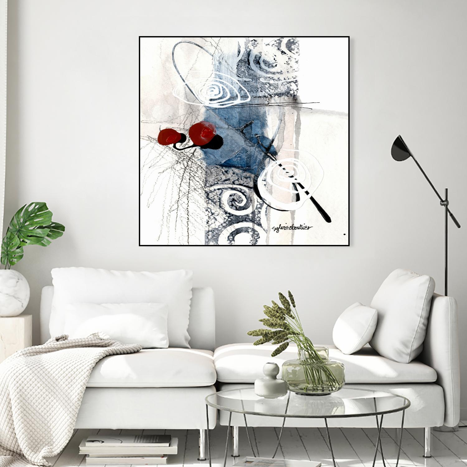 Zone Bleue by Sylvie Cloutier on GIANT ART - red abstract artistes du québec