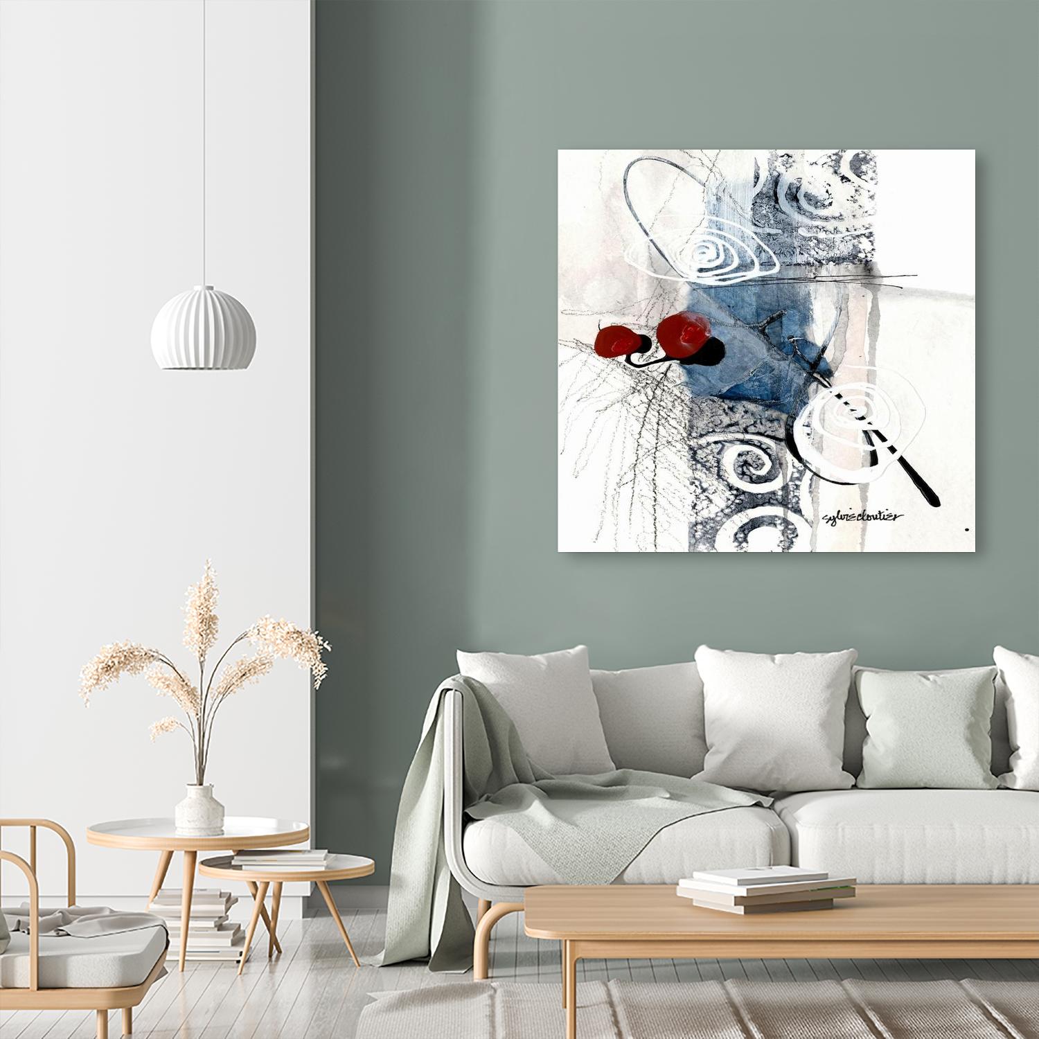 Zone Bleue by Sylvie Cloutier on GIANT ART - red abstract artistes du québec