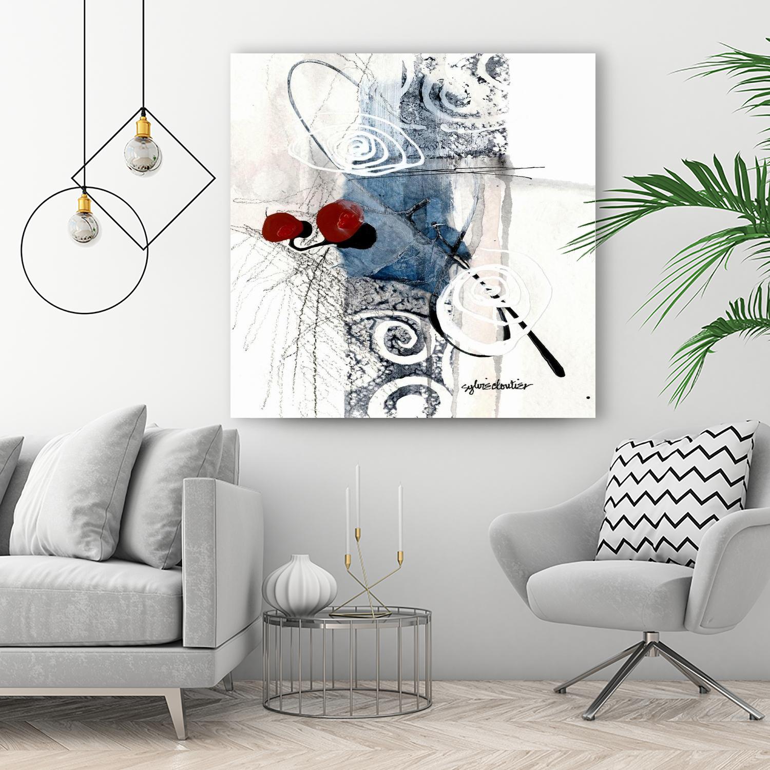 Zone Bleue by Sylvie Cloutier on GIANT ART - red abstract artistes du québec