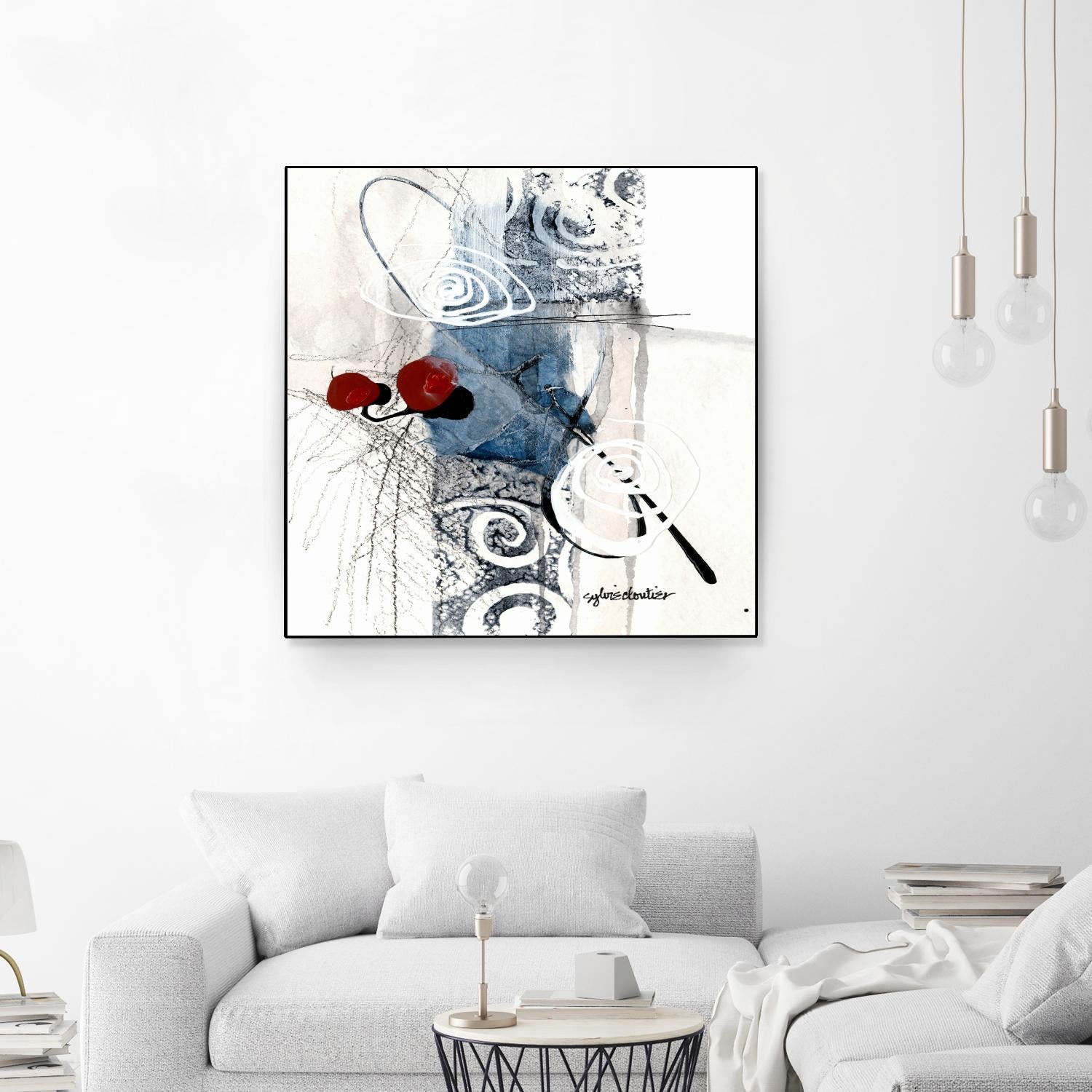 Zone Bleue by Sylvie Cloutier on GIANT ART - red abstract artistes du québec