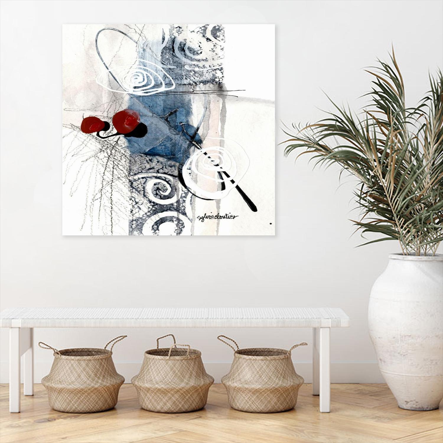 Zone Bleue by Sylvie Cloutier on GIANT ART - red abstract artistes du québec