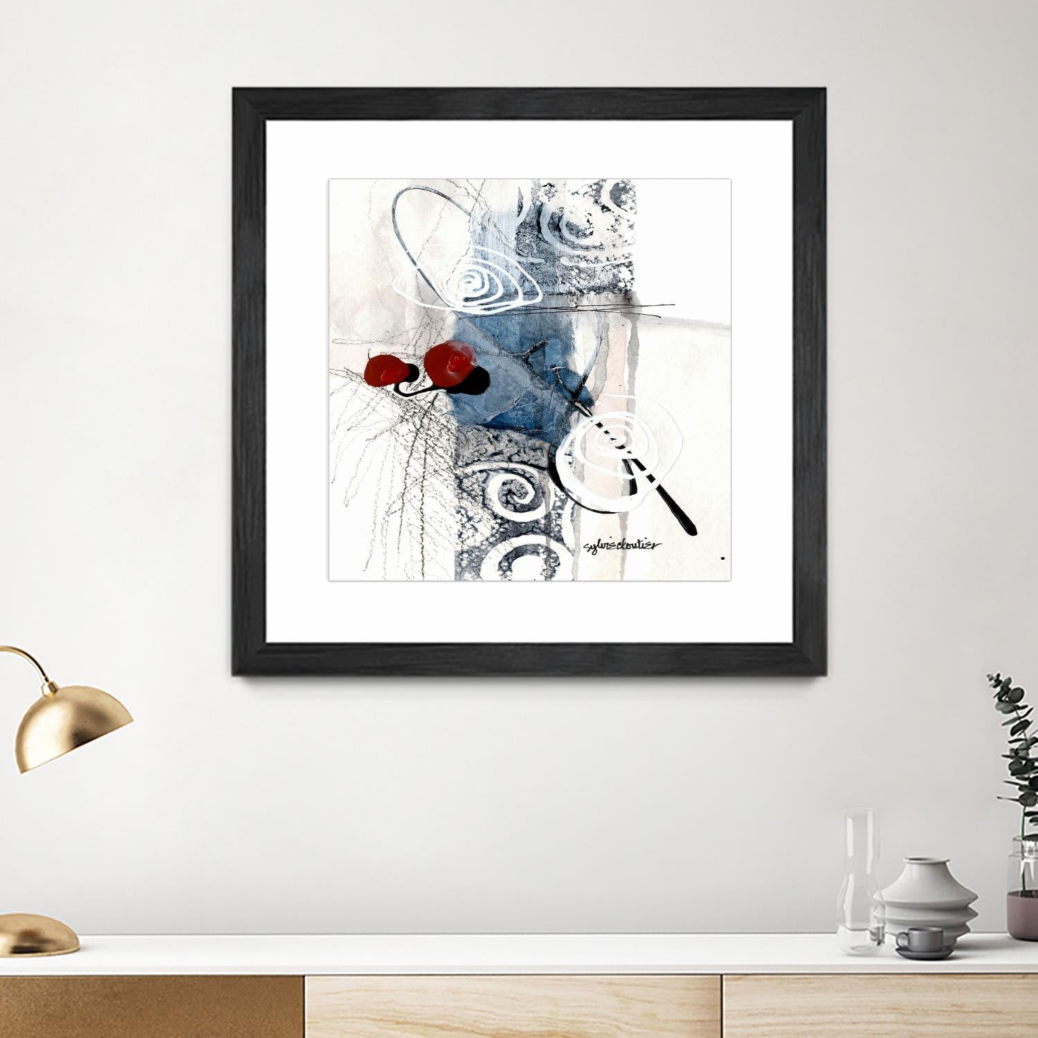 Zone Bleue by Sylvie Cloutier on GIANT ART - red abstract artistes du québec