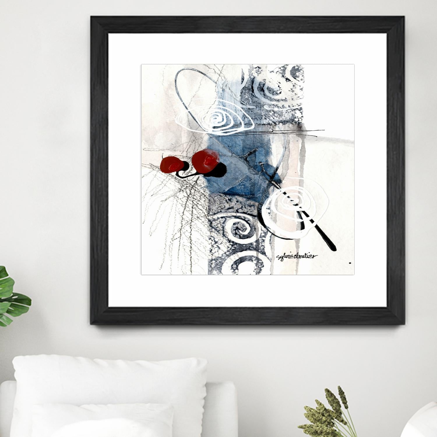 Zone Bleue by Sylvie Cloutier on GIANT ART - red abstract artistes du québec