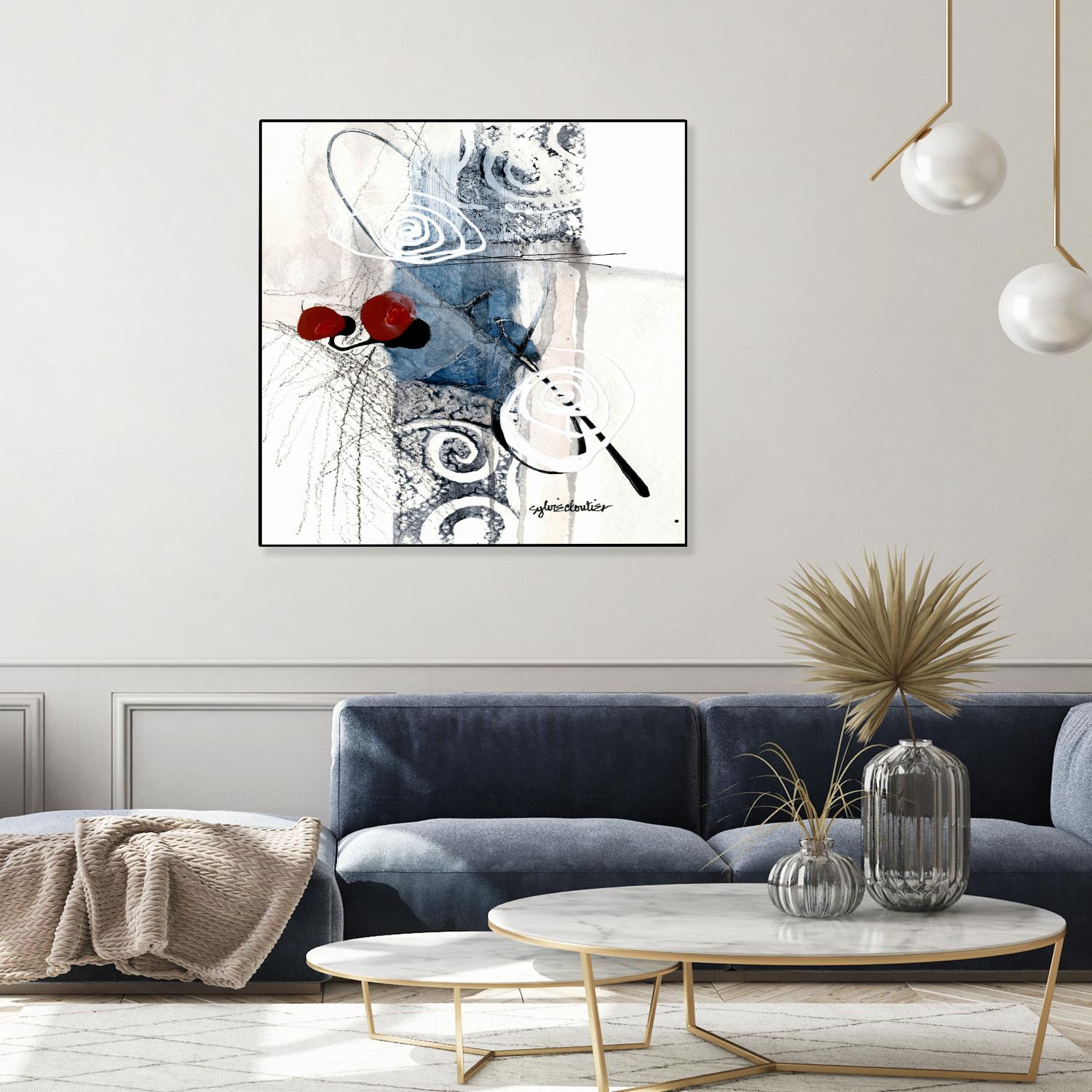 Zone Bleue by Sylvie Cloutier on GIANT ART - red abstract artistes du québec