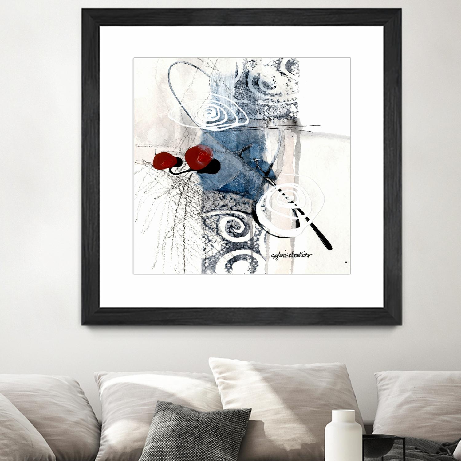 Zone Bleue by Sylvie Cloutier on GIANT ART - red abstract artistes du québec