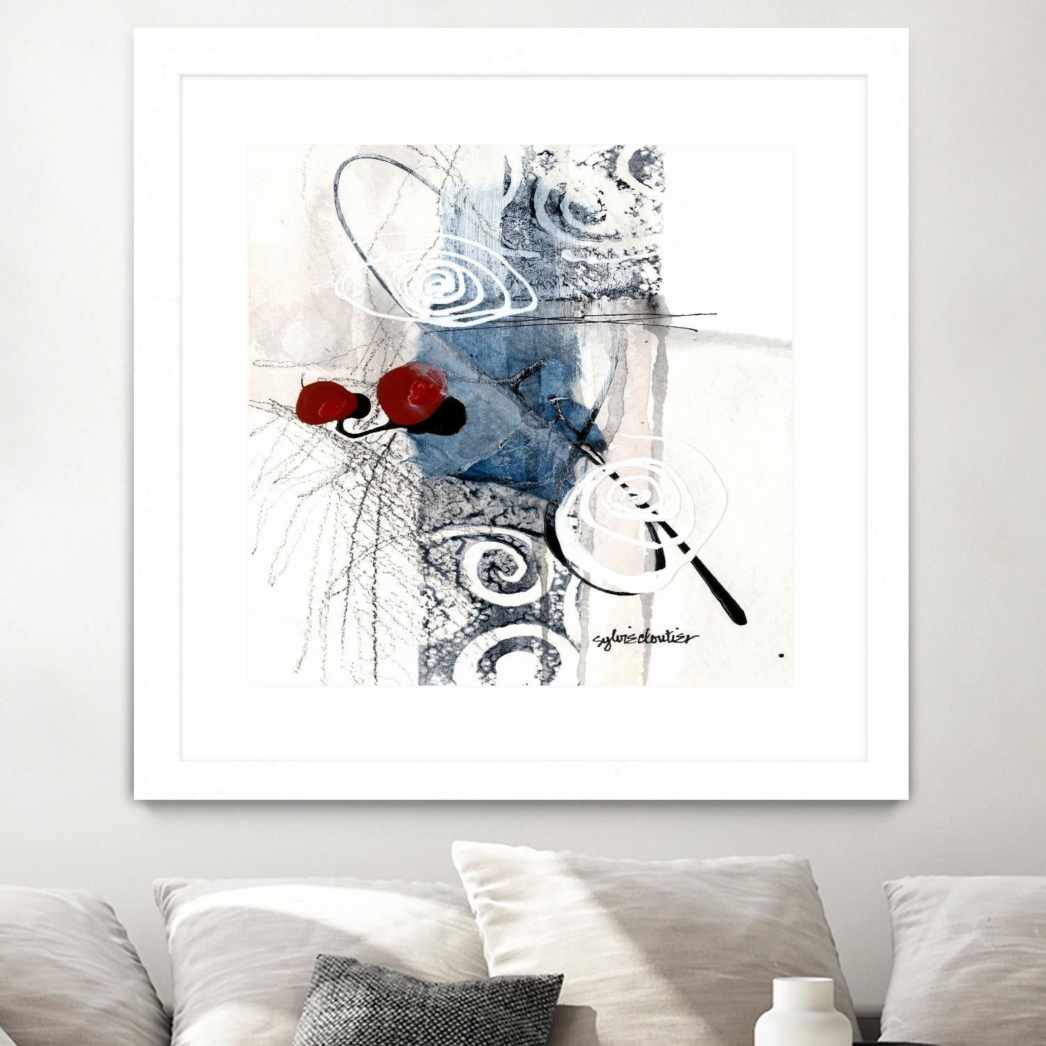 Zone Bleue by Sylvie Cloutier on GIANT ART - red abstract artistes du québec