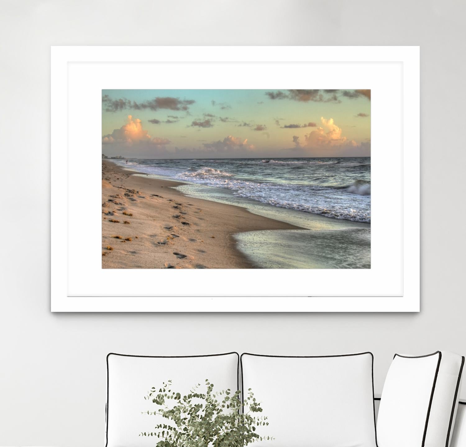 Indialantic 3 by Rene Griffith on GIANT ART - beige costal waves