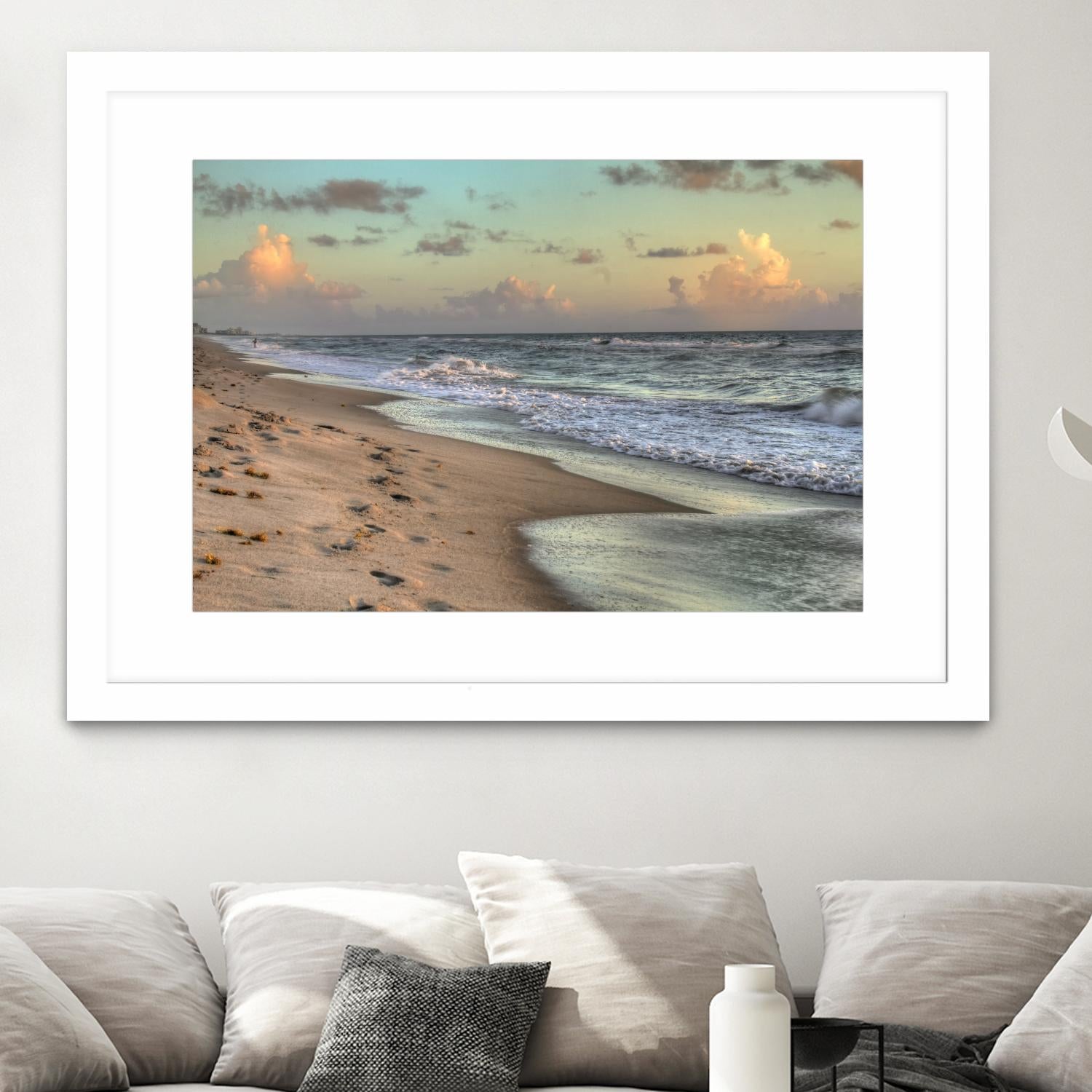 Indialantic 3 by Rene Griffith on GIANT ART - beige costal waves