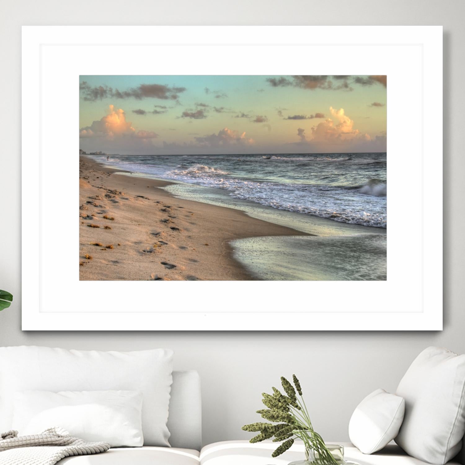 Indialantic 3 by Rene Griffith on GIANT ART - beige costal waves