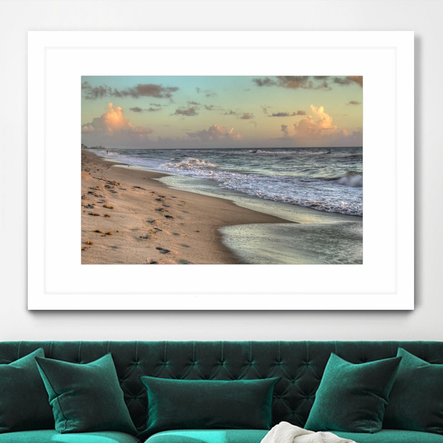 Indialantic 3 by Rene Griffith on GIANT ART - beige costal waves