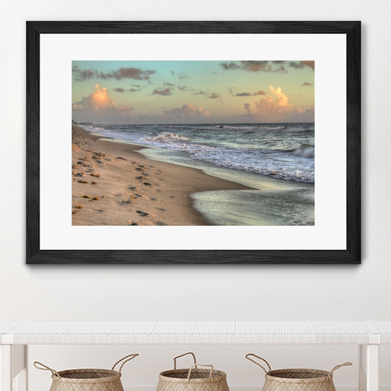 Indialantic 3 by Rene Griffith on GIANT ART - beige costal waves