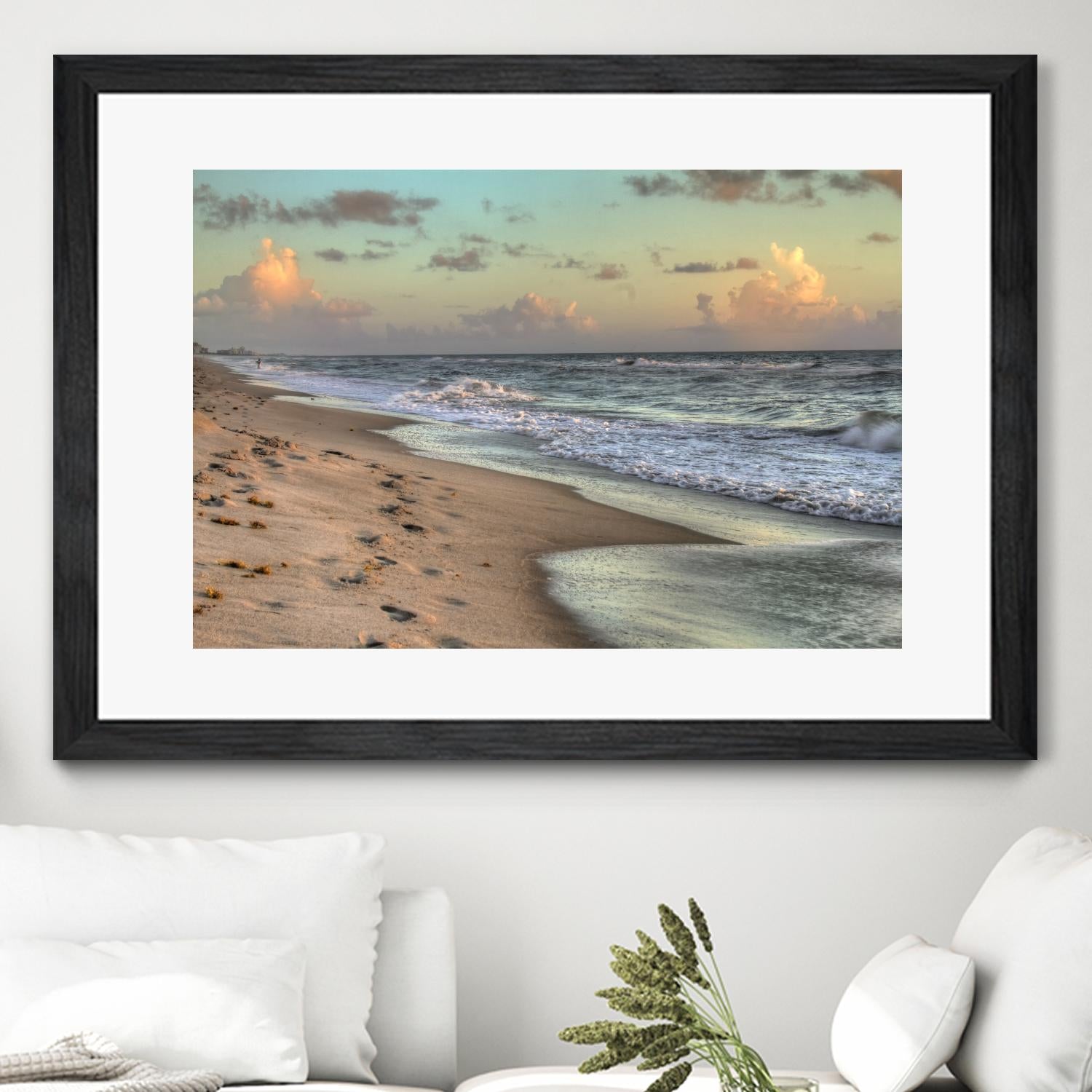 Indialantic 3 by Rene Griffith on GIANT ART - beige costal waves