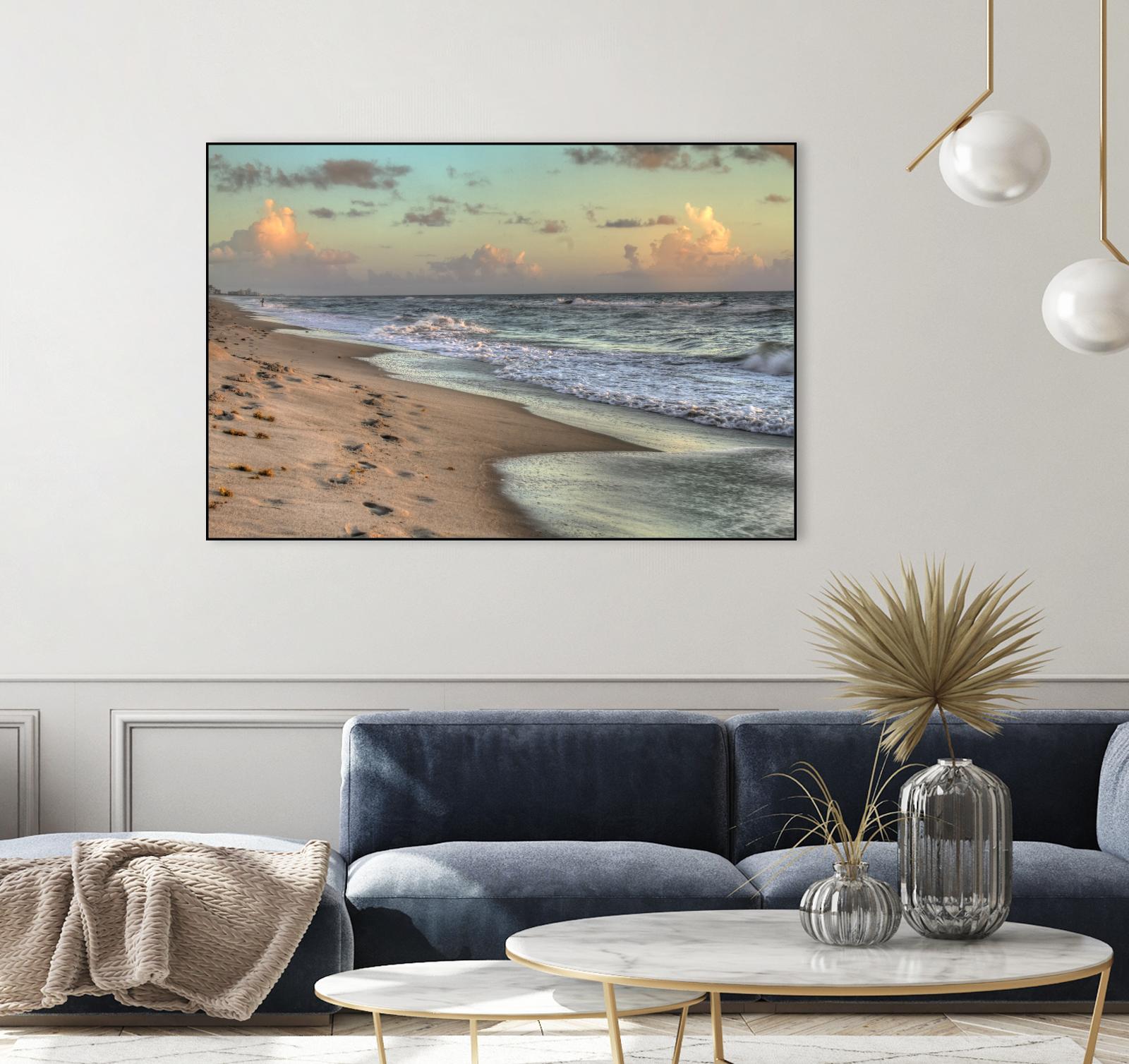 Indialantic 3 by Rene Griffith on GIANT ART - beige costal waves