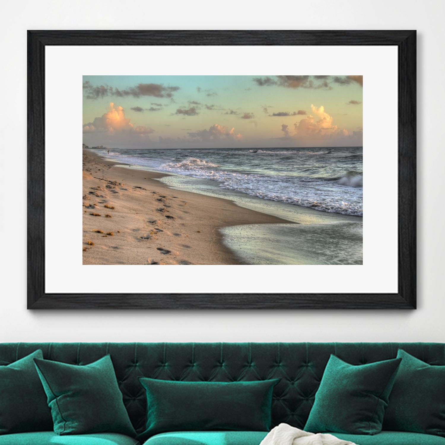 Indialantic 3 by Rene Griffith on GIANT ART - beige costal waves