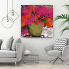 Summer time by Doris Savard on GIANT ART - orange flowers stylisé