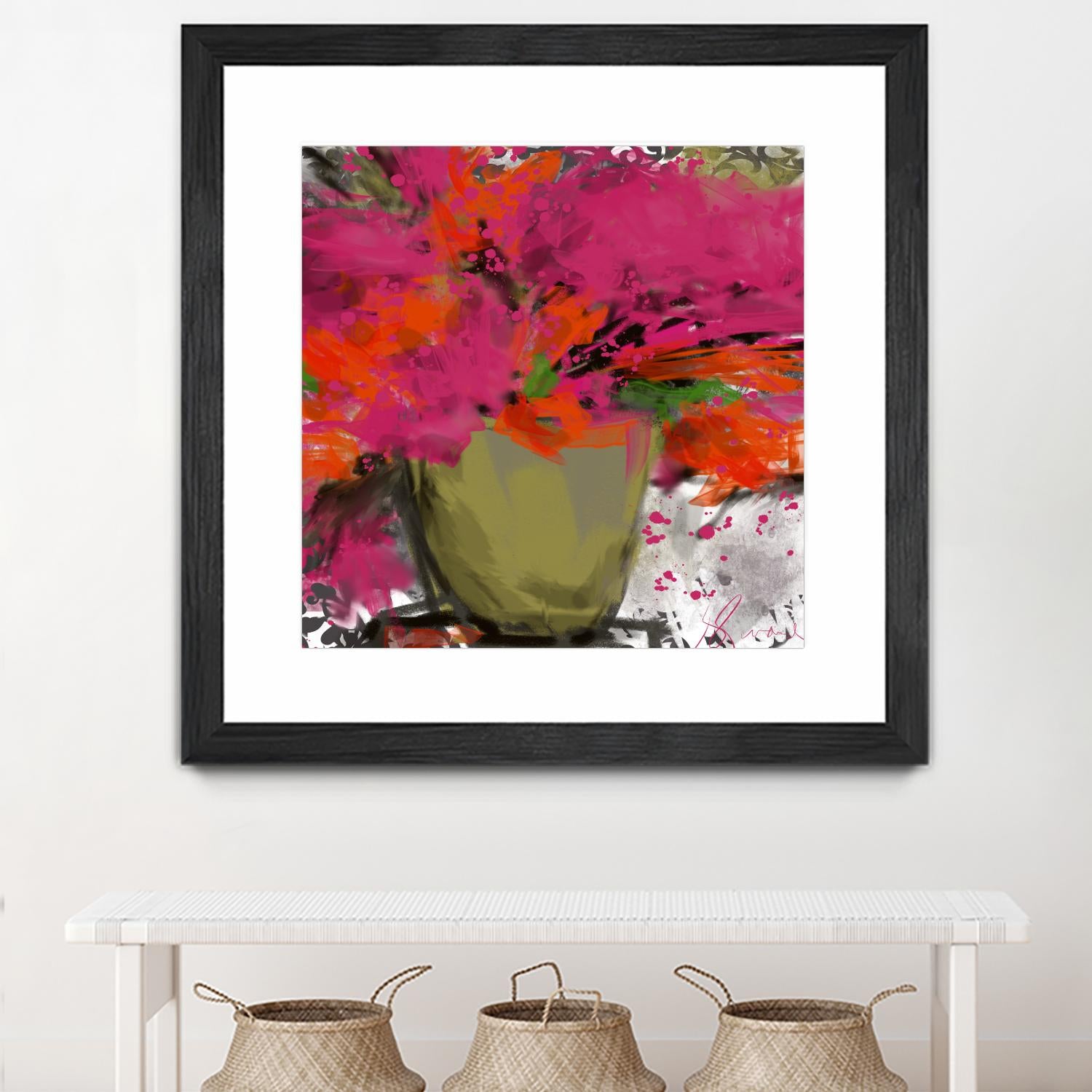 Summer time by Doris Savard on GIANT ART - orange flowers stylisé