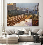 New York 1949 - 4 by Jean-François Dupuis on GIANT ART - beige city scene wagon