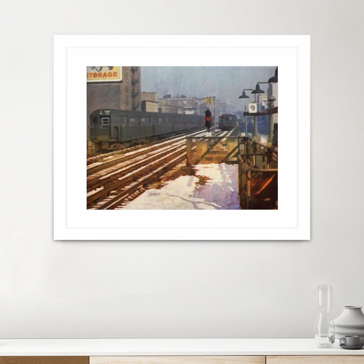 New York 1949 - 4 by Jean-François Dupuis on GIANT ART - beige city scene wagon