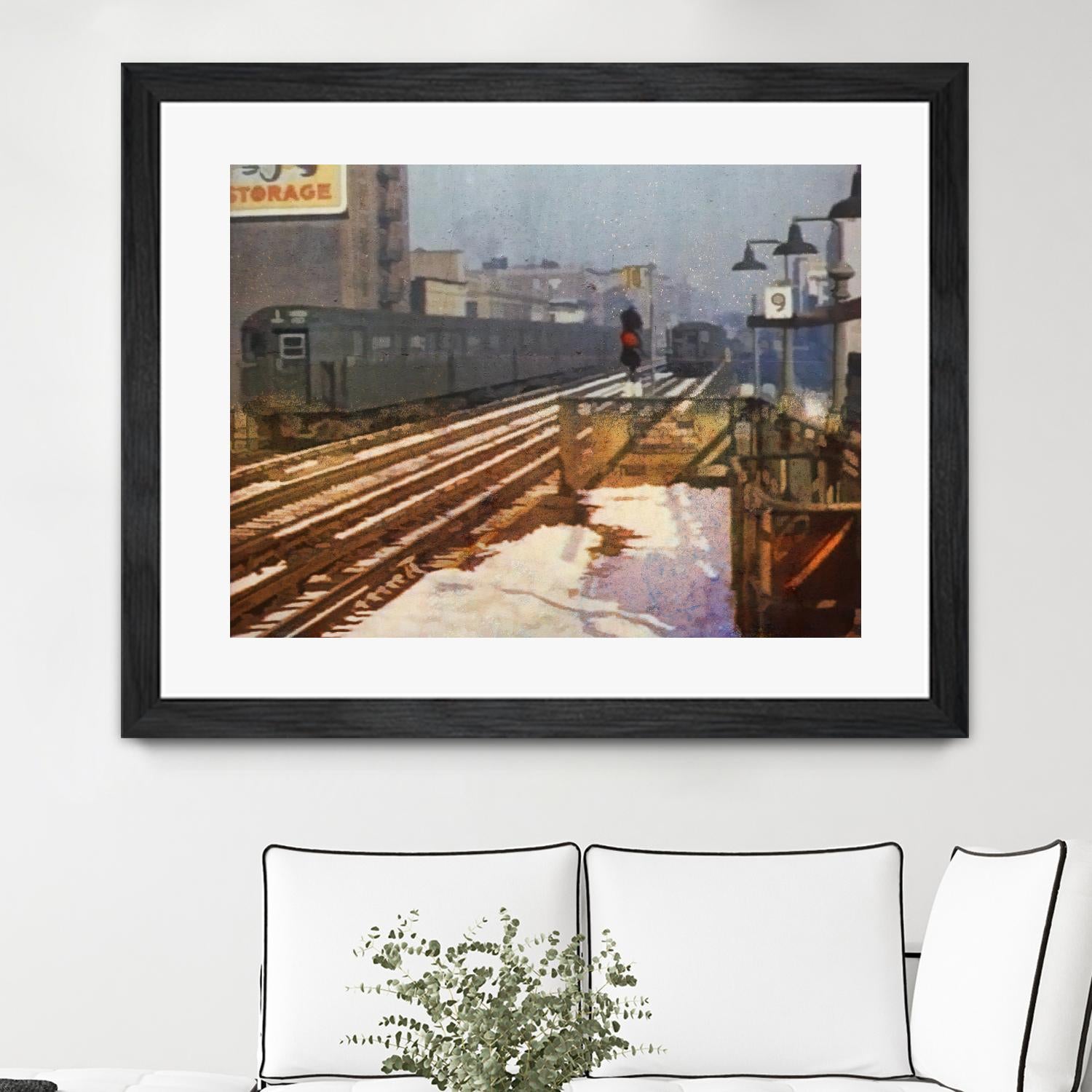 New York 1949 - 4 by Jean-François Dupuis on GIANT ART - beige city scene wagon